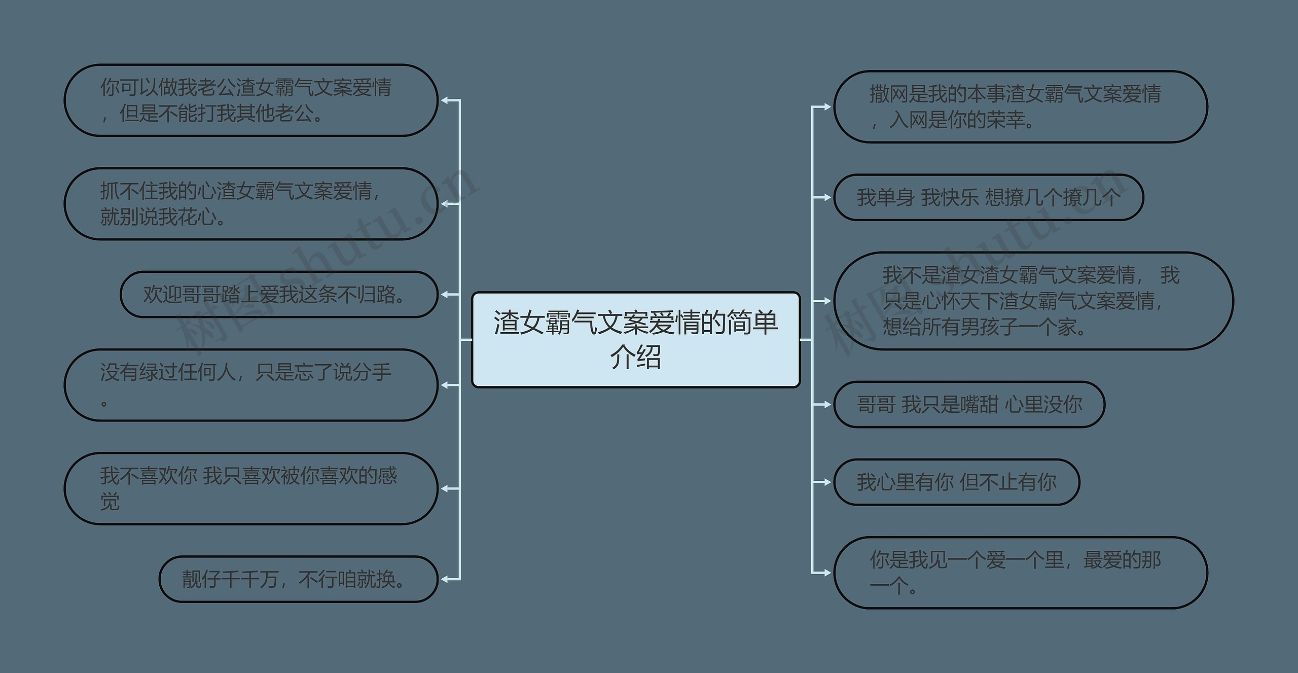 渣女霸气文案爱情的简单介绍思维导图