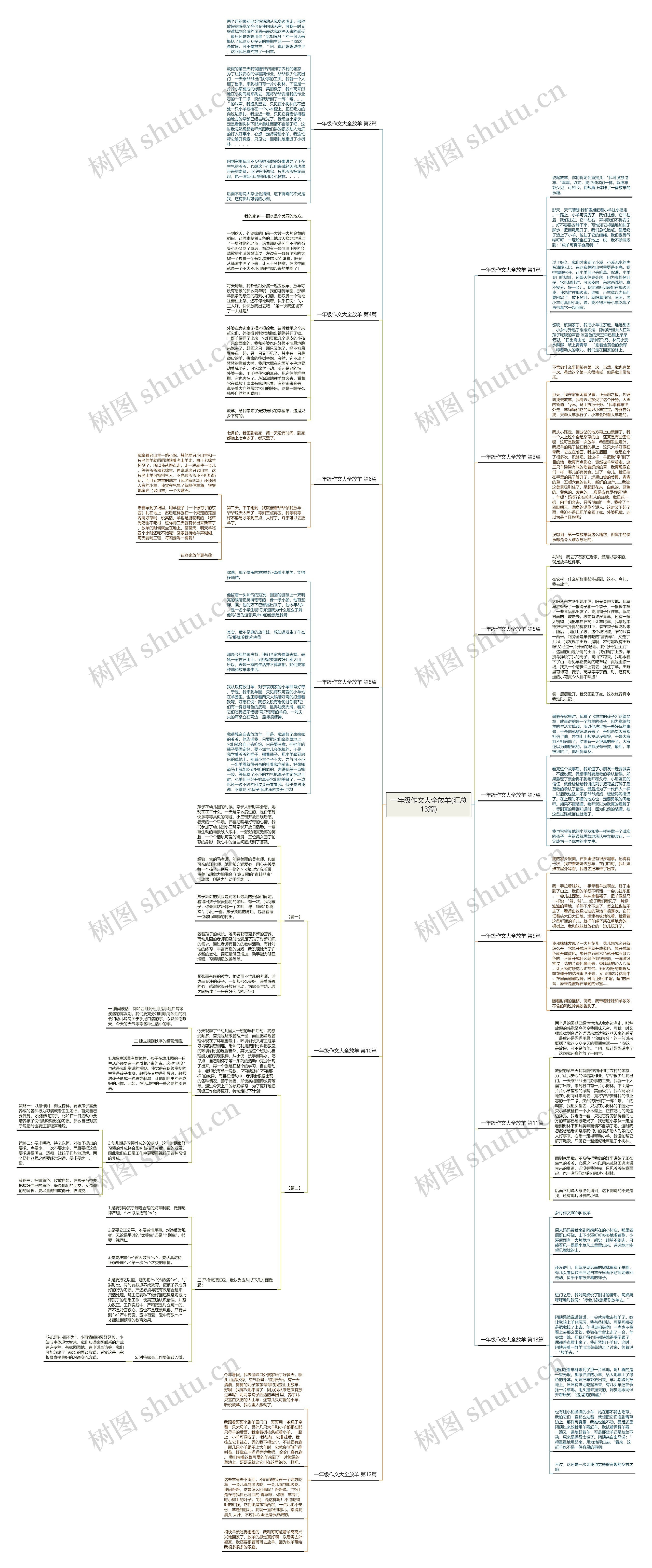 一年级作文大全放羊(汇总13篇)思维导图