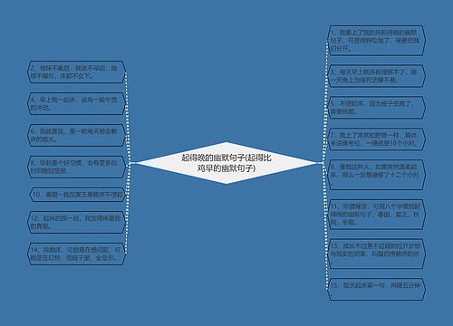 起得晚的幽默句子(起得比鸡早的幽默句子)