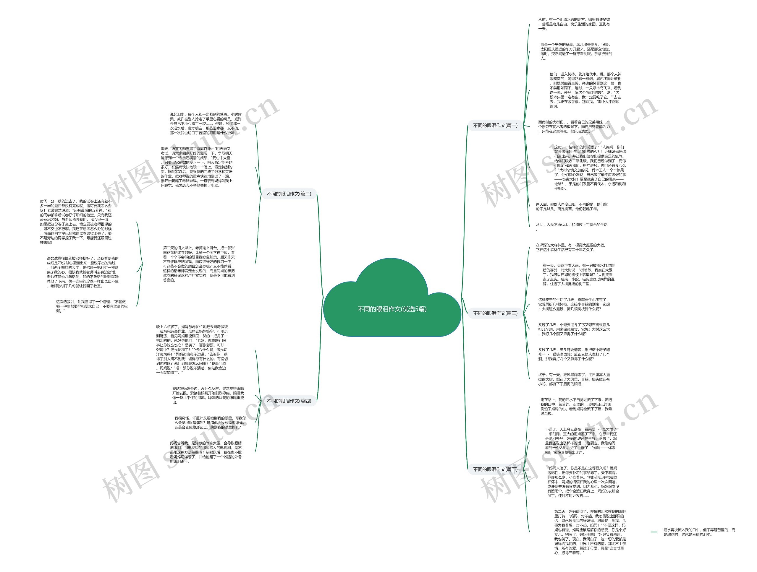 不同的眼泪作文(优选5篇)思维导图