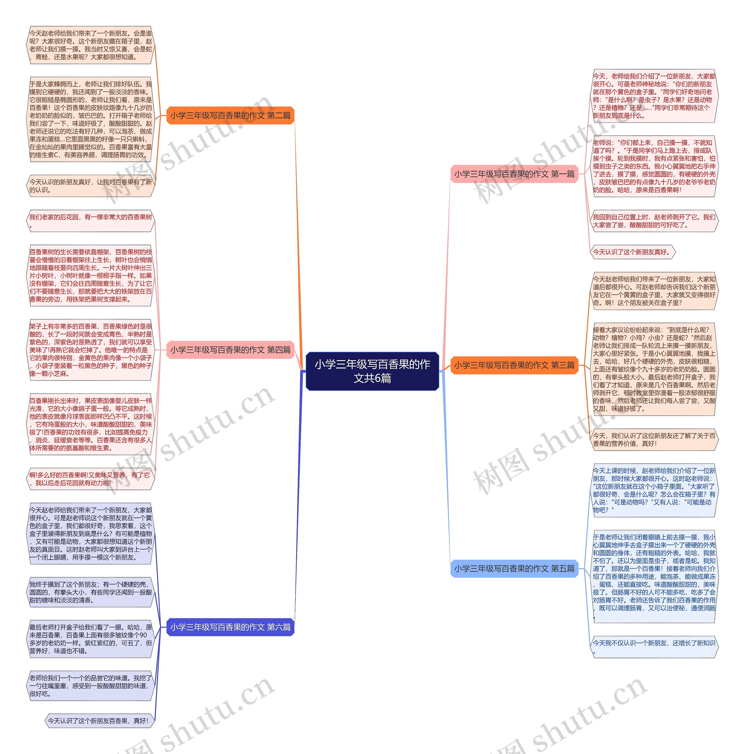 小学三年级写百香果的作文共6篇思维导图