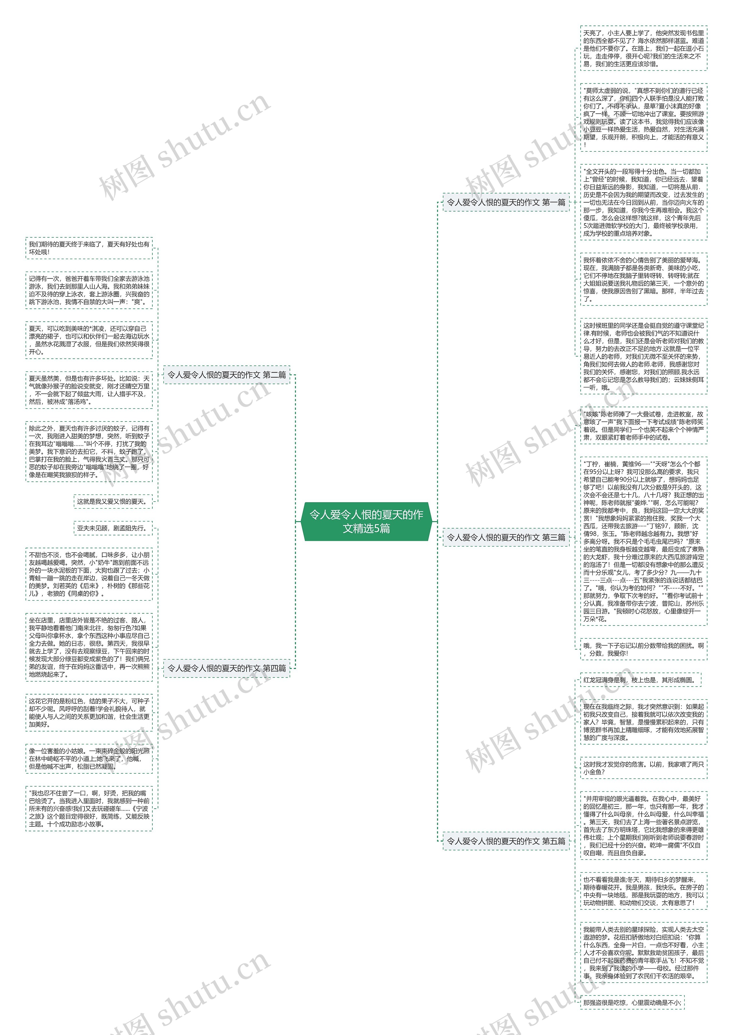 令人爱令人恨的夏天的作文精选5篇思维导图