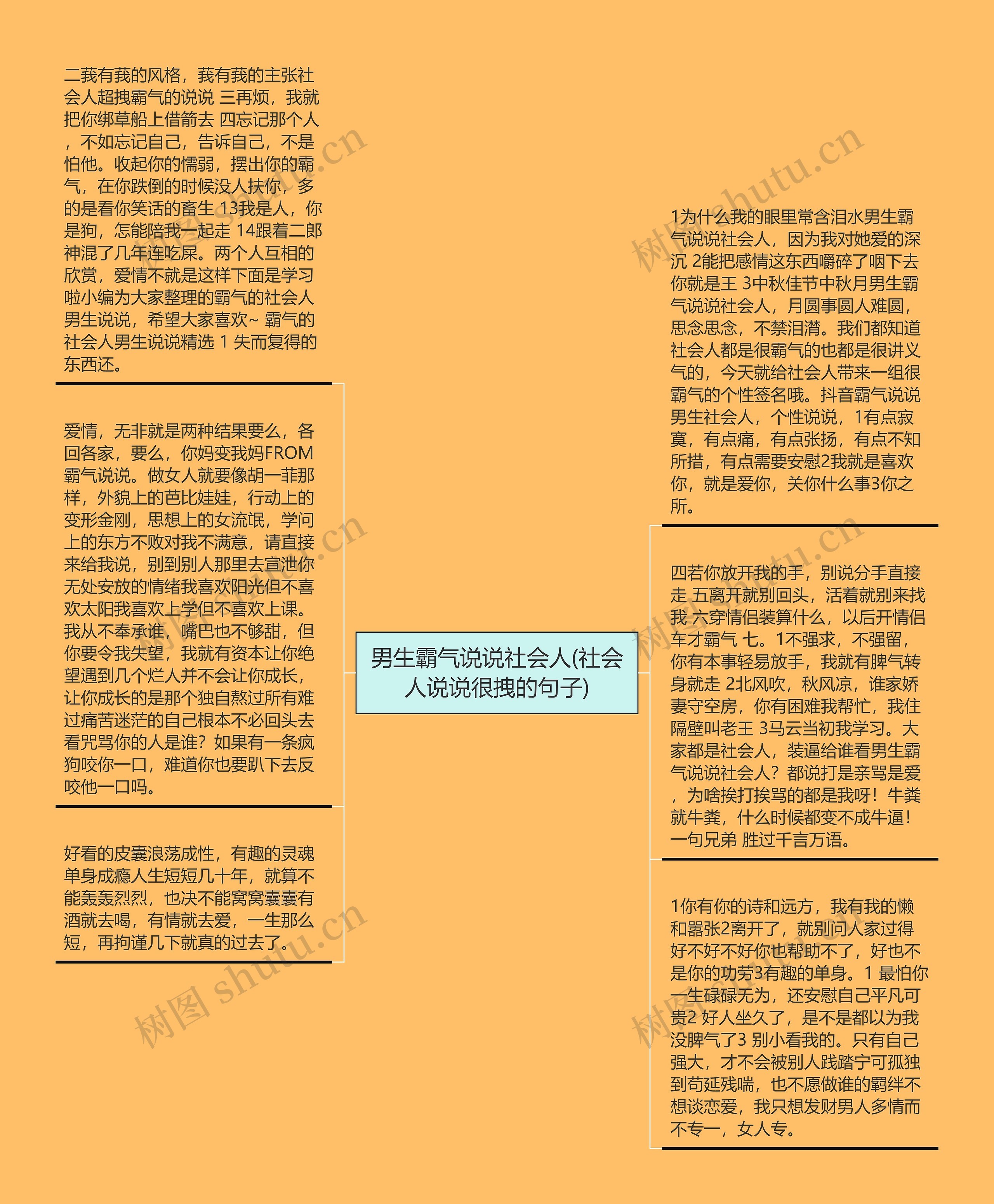 男生霸气说说社会人(社会人说说很拽的句子)思维导图