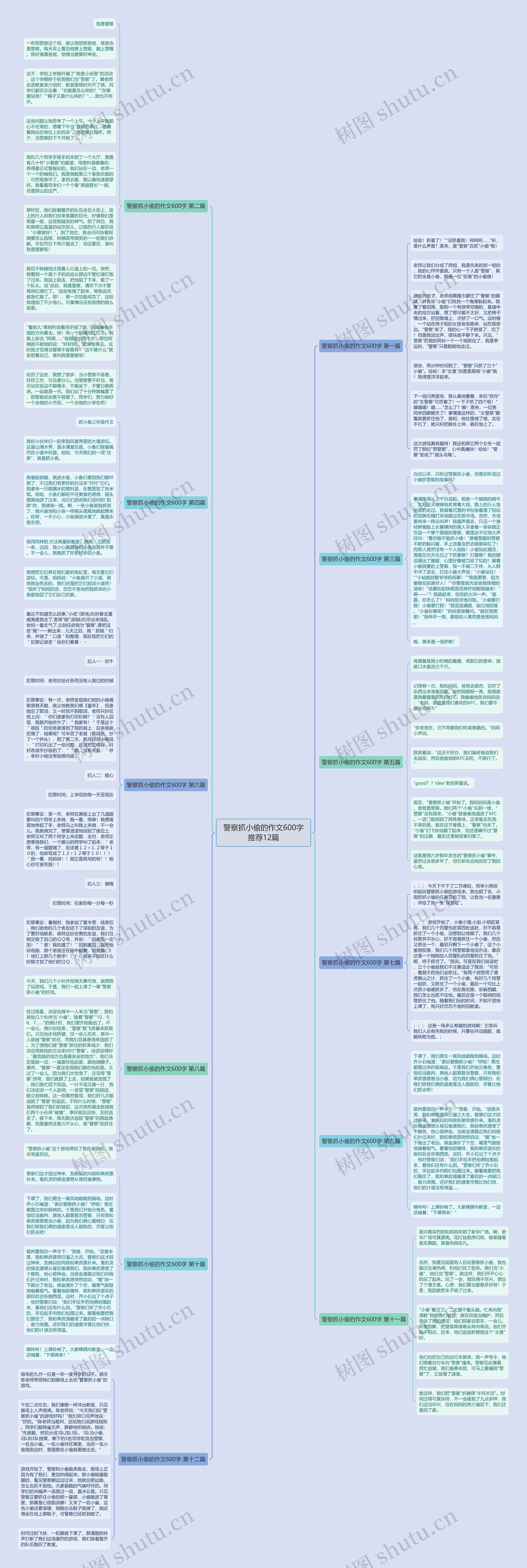 警察抓小偷的作文600字推荐12篇思维导图
