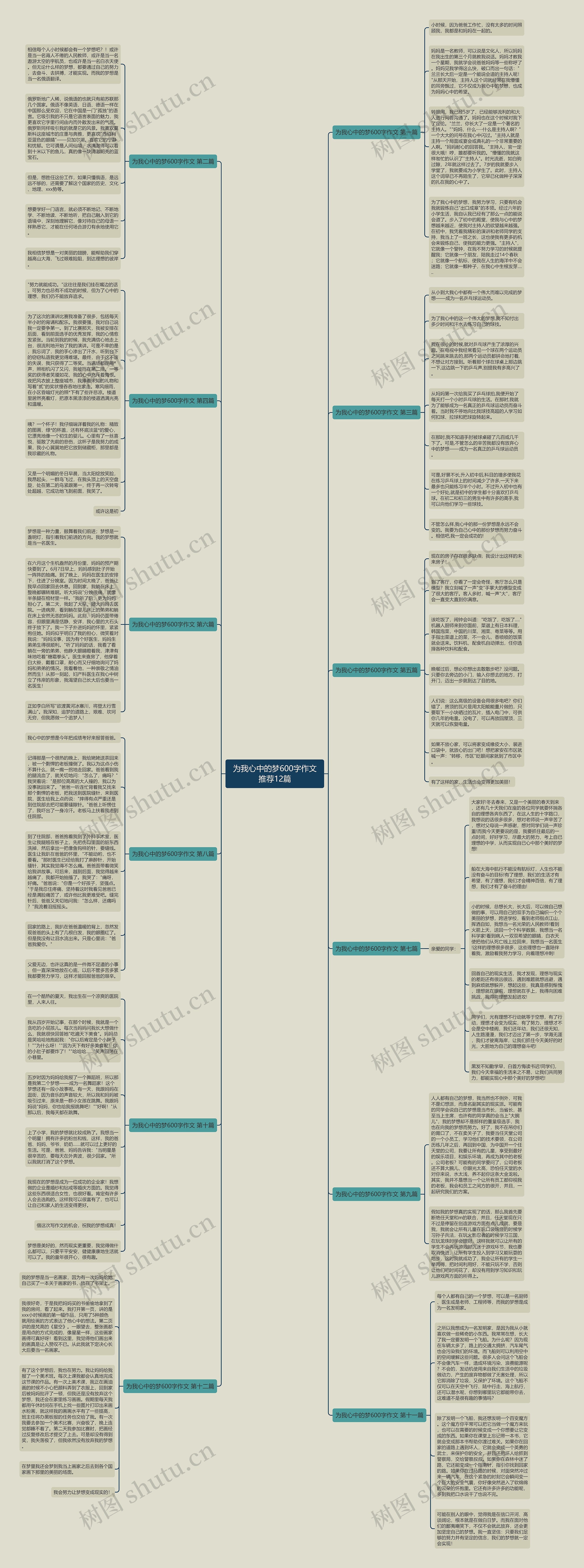 为我心中的梦600字作文推荐12篇思维导图