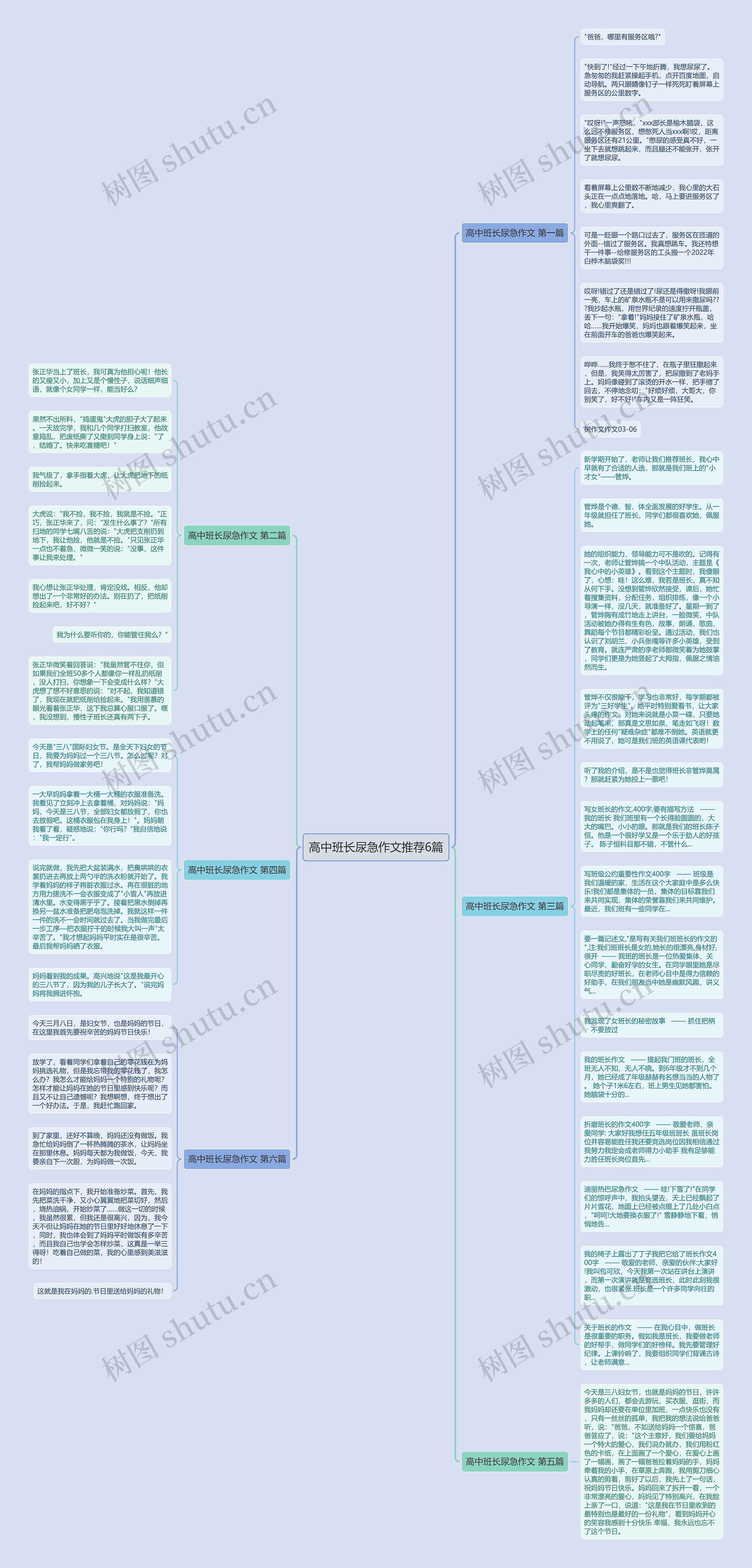 高中班长尿急作文推荐6篇思维导图