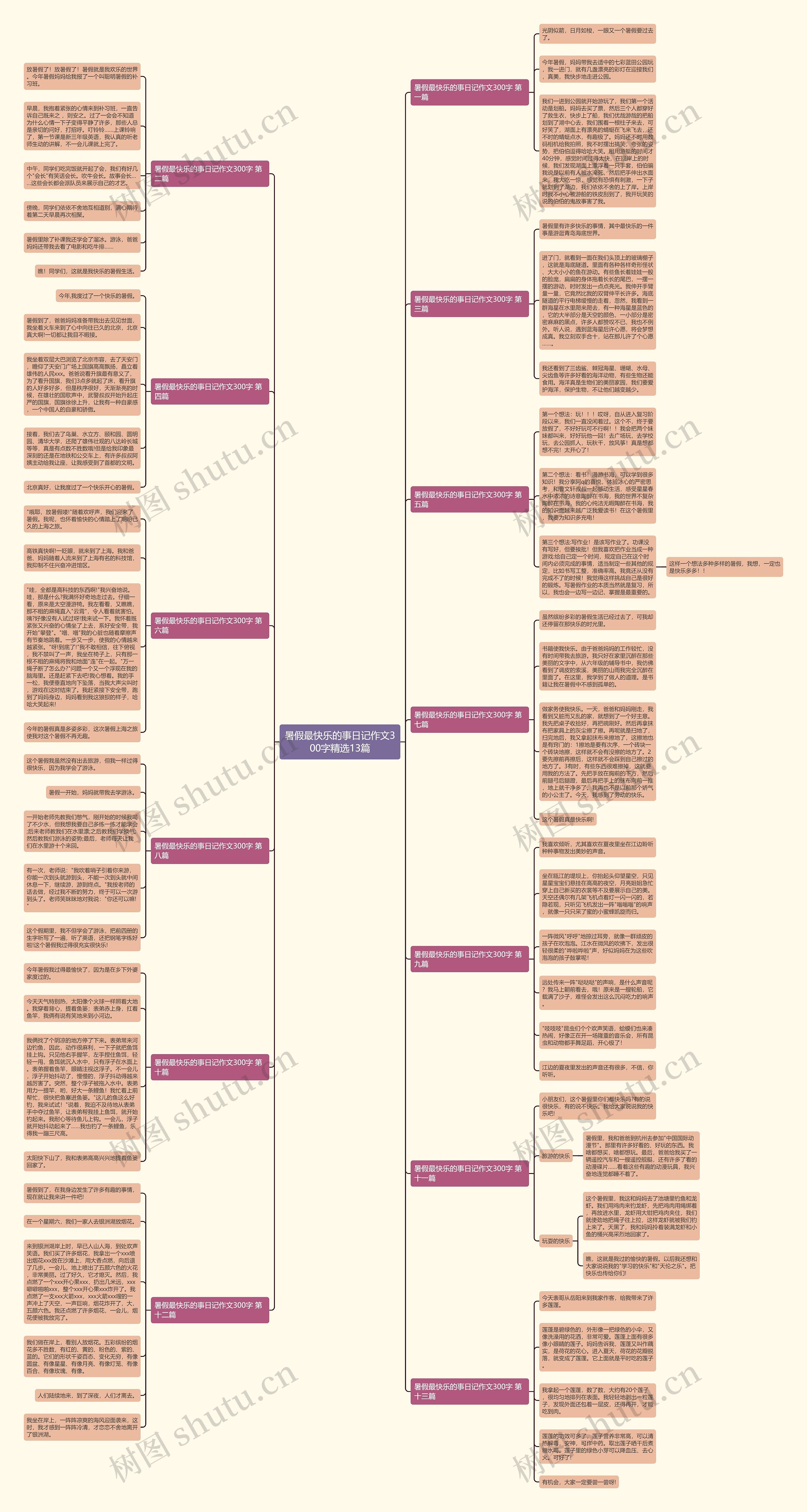 暑假最快乐的事日记作文300字精选13篇思维导图