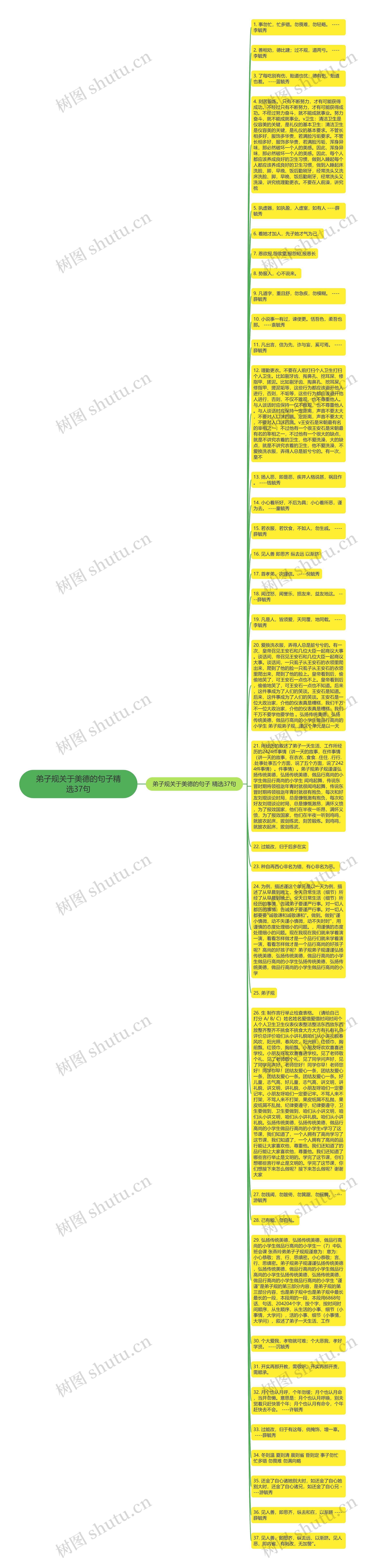 弟子规关于美德的句子精选37句思维导图