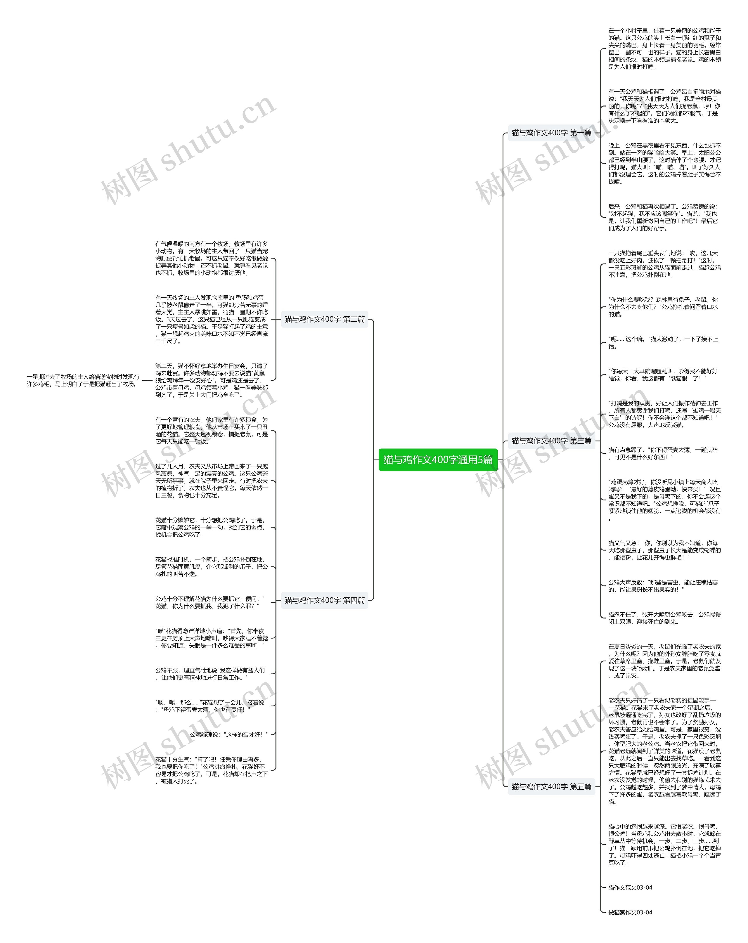 猫与鸡作文400字通用5篇思维导图