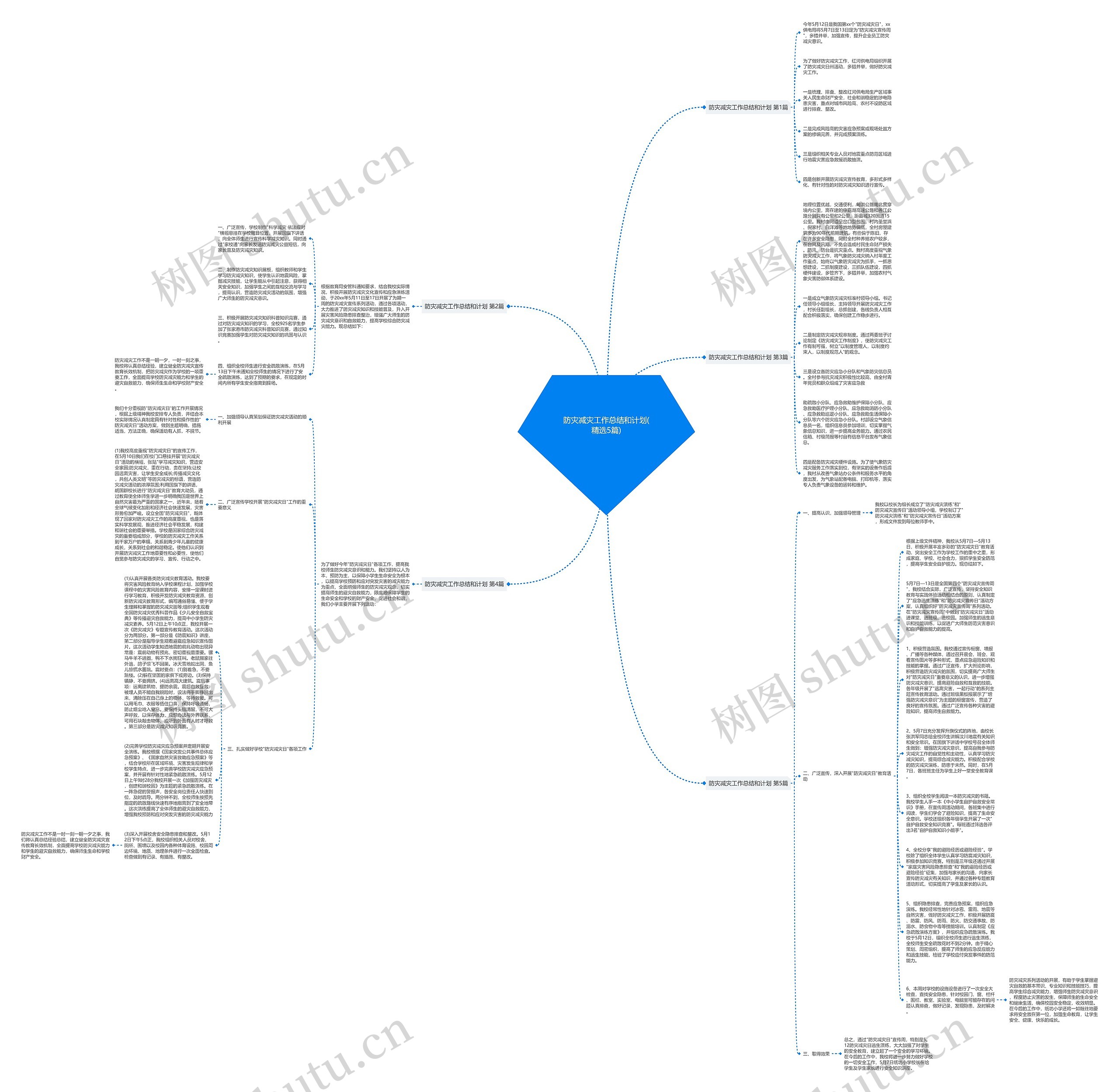 防灾减灾工作总结和计划(精选5篇)思维导图