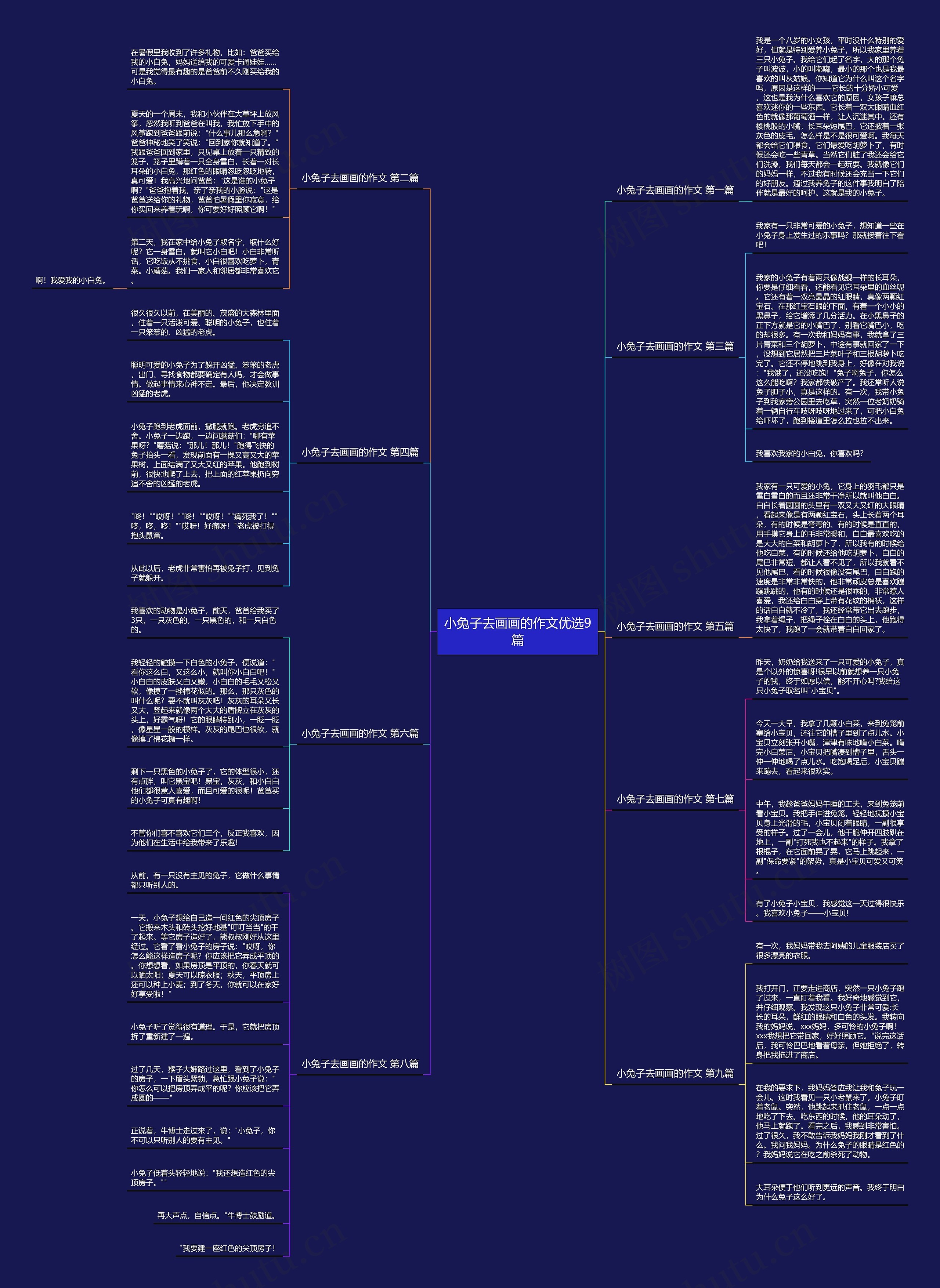 小兔子去画画的作文优选9篇思维导图
