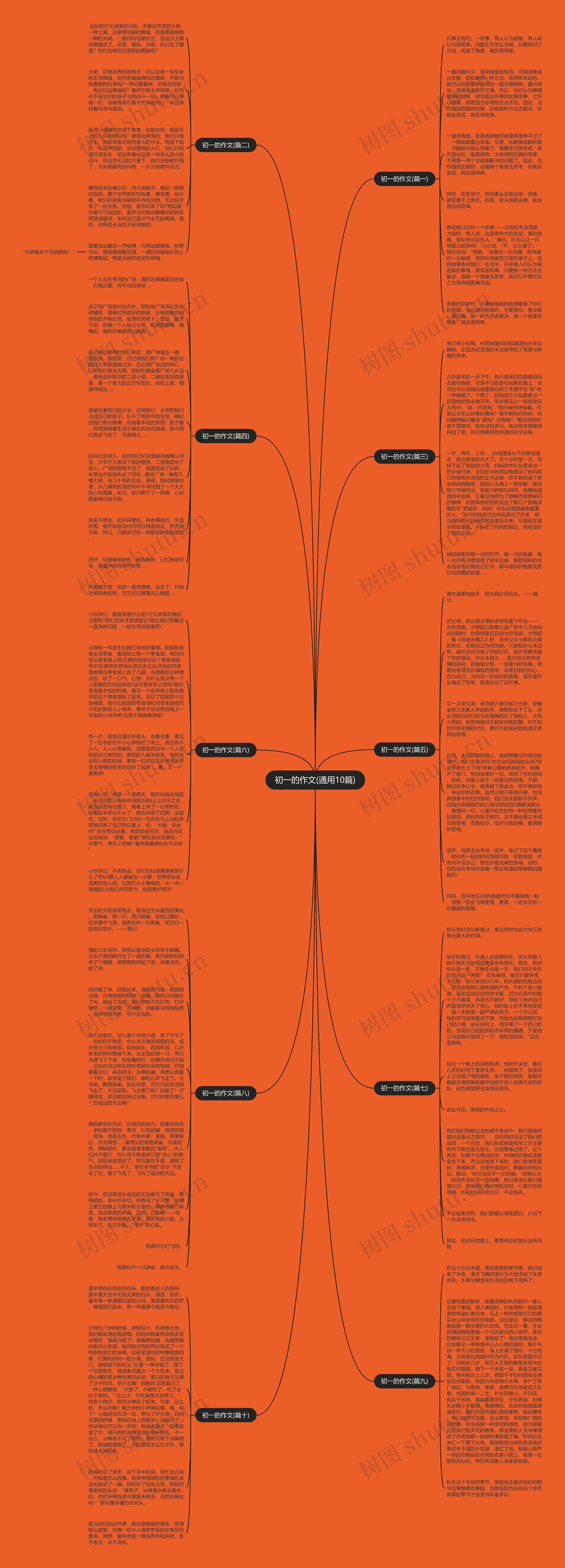 初一的作文(通用10篇)思维导图