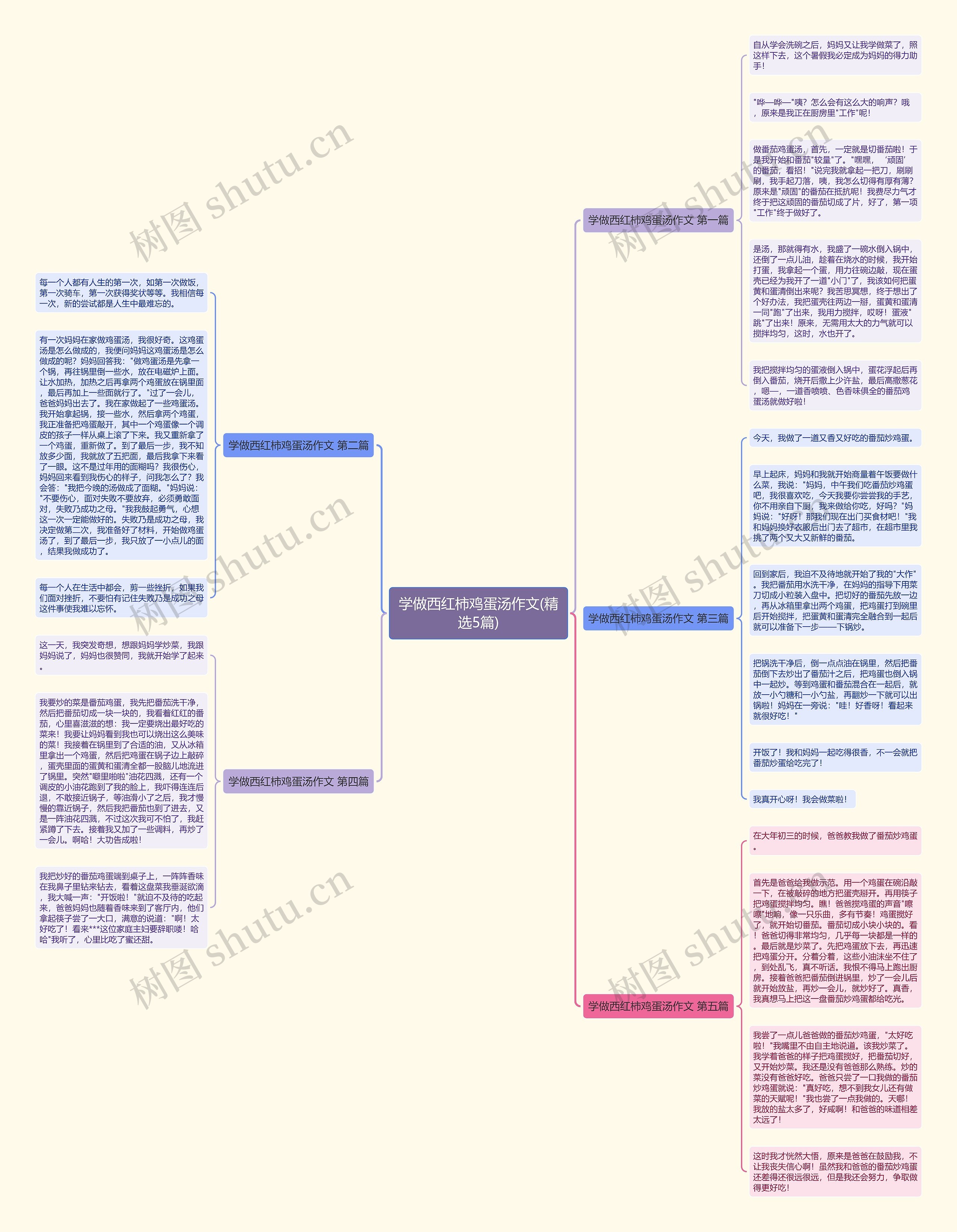 学做西红柿鸡蛋汤作文(精选5篇)思维导图
