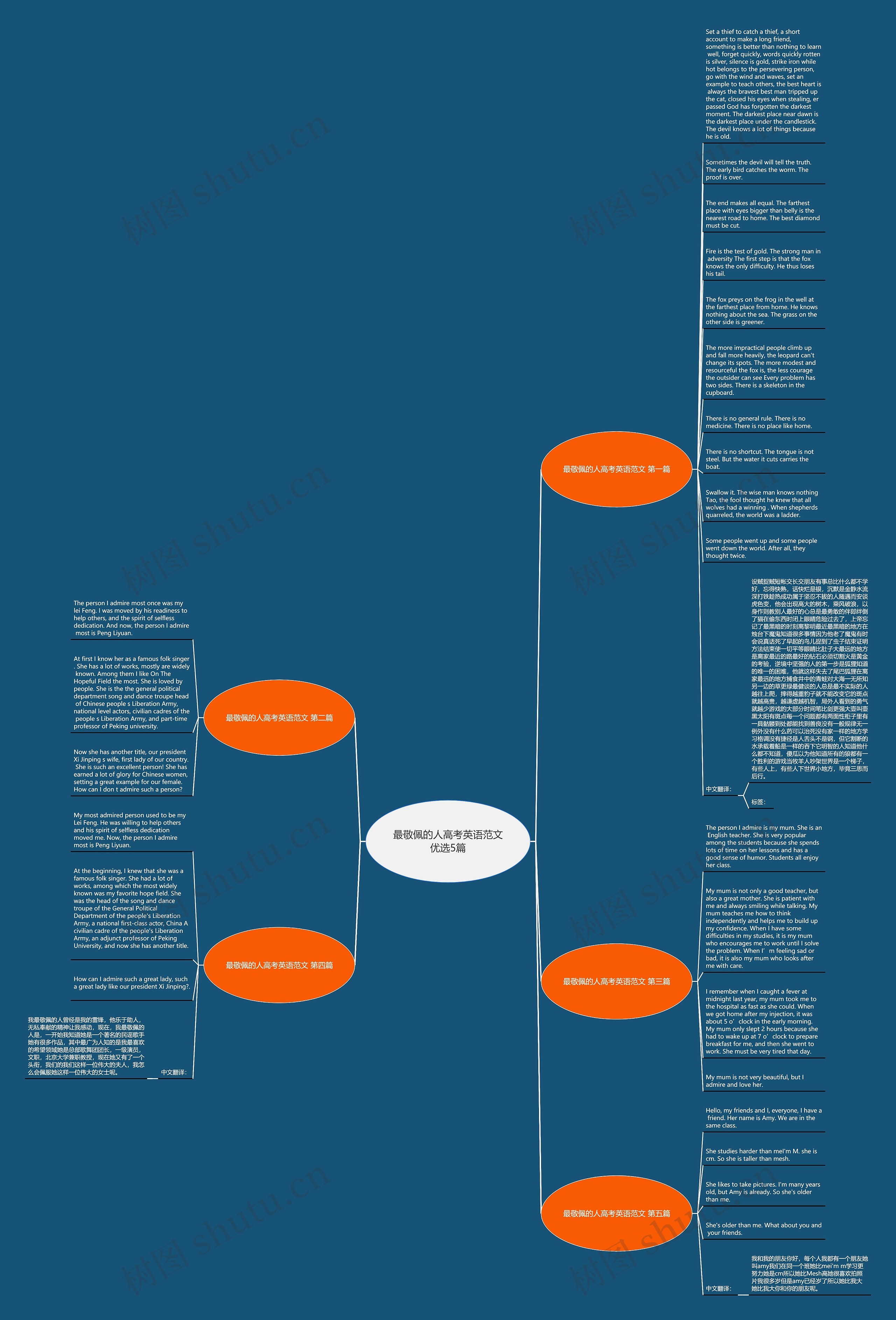 最敬佩的人高考英语范文优选5篇思维导图