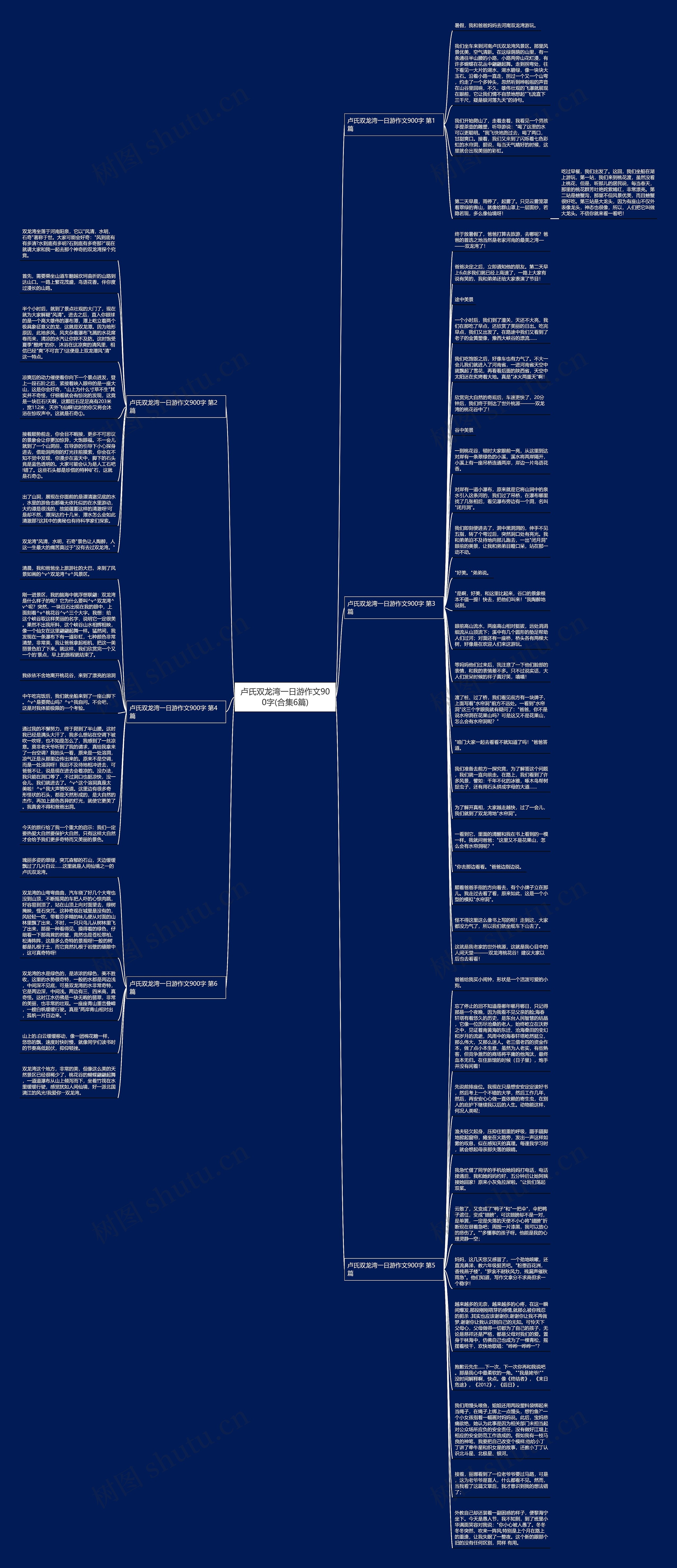 卢氏双龙湾一日游作文900字(合集6篇)思维导图