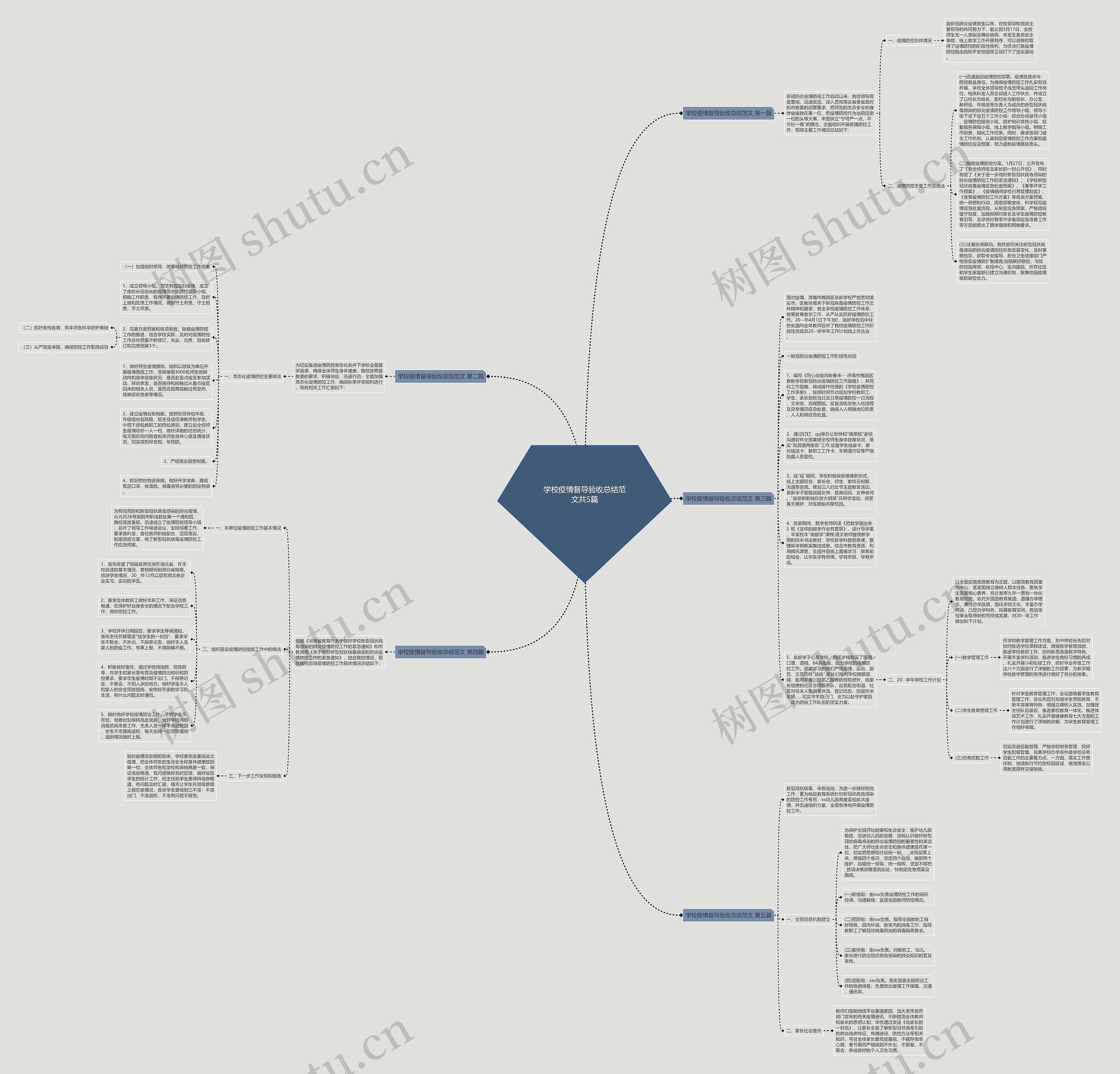 学校疫情督导验收总结范文共5篇思维导图