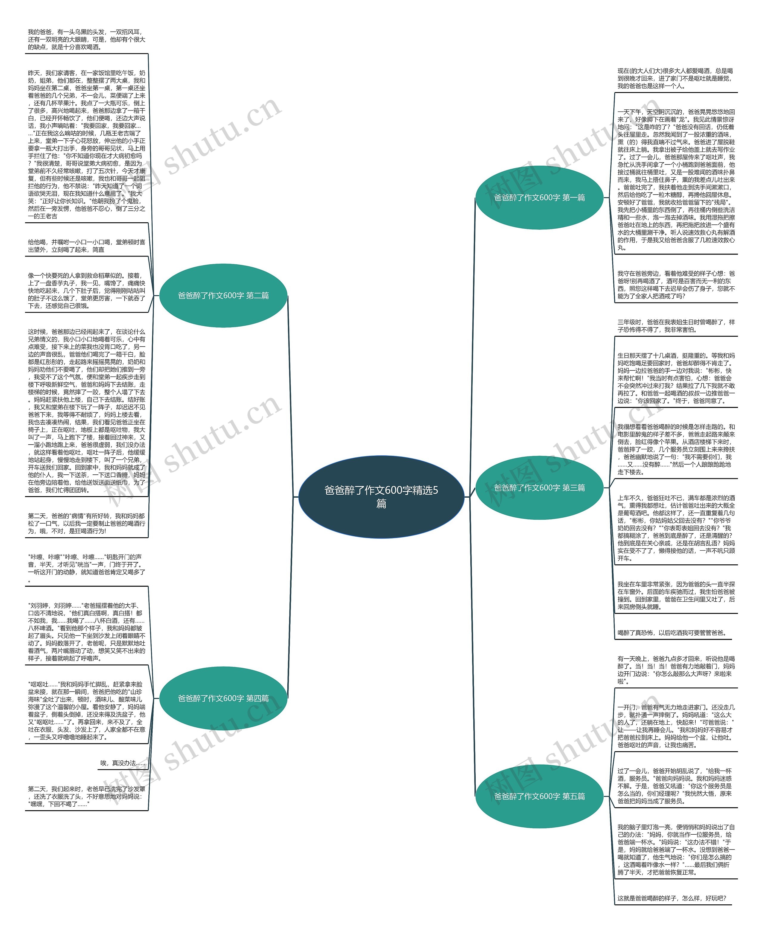 爸爸醉了作文600字精选5篇思维导图