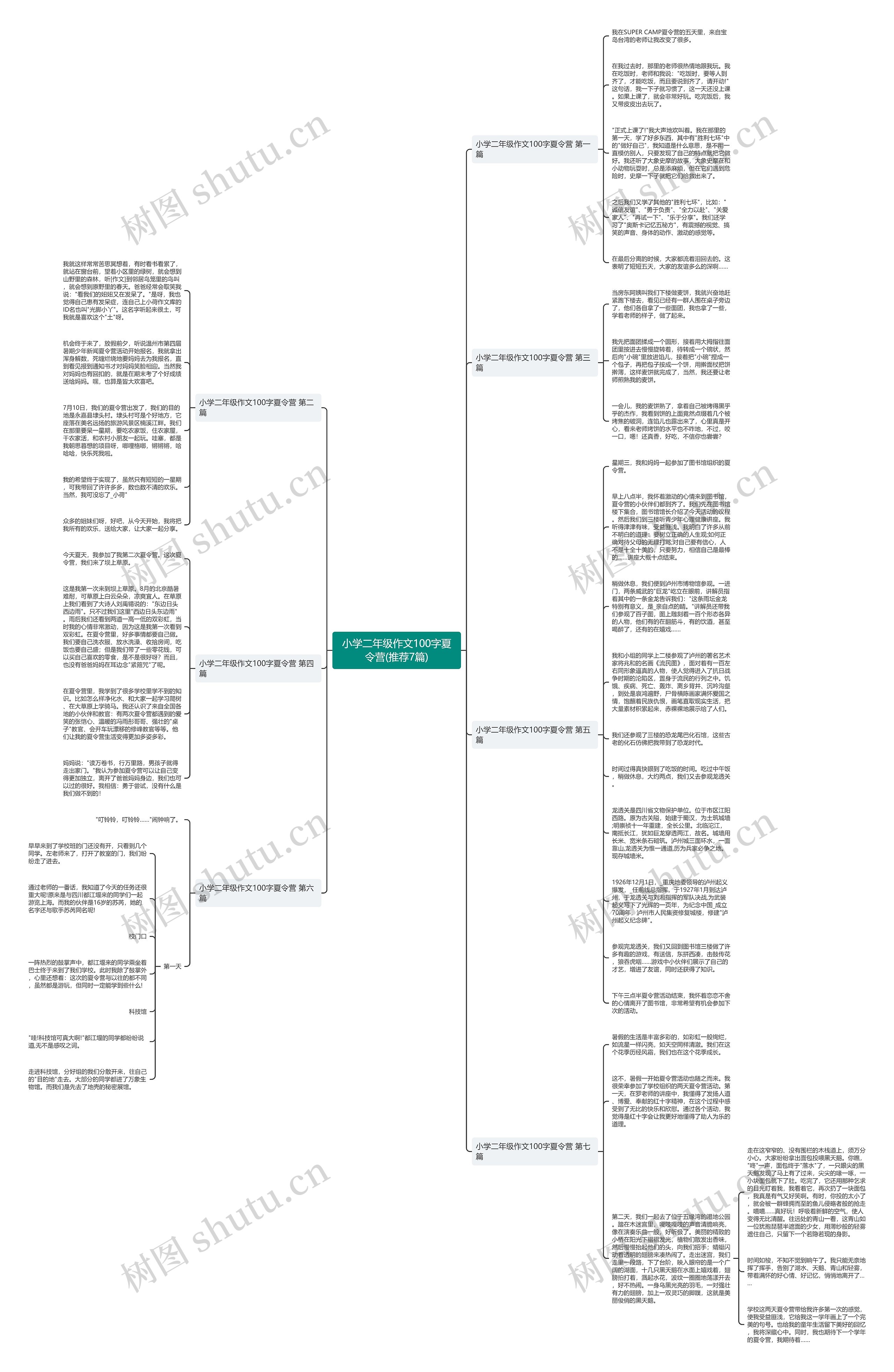 小学二年级作文100字夏令营(推荐7篇)思维导图