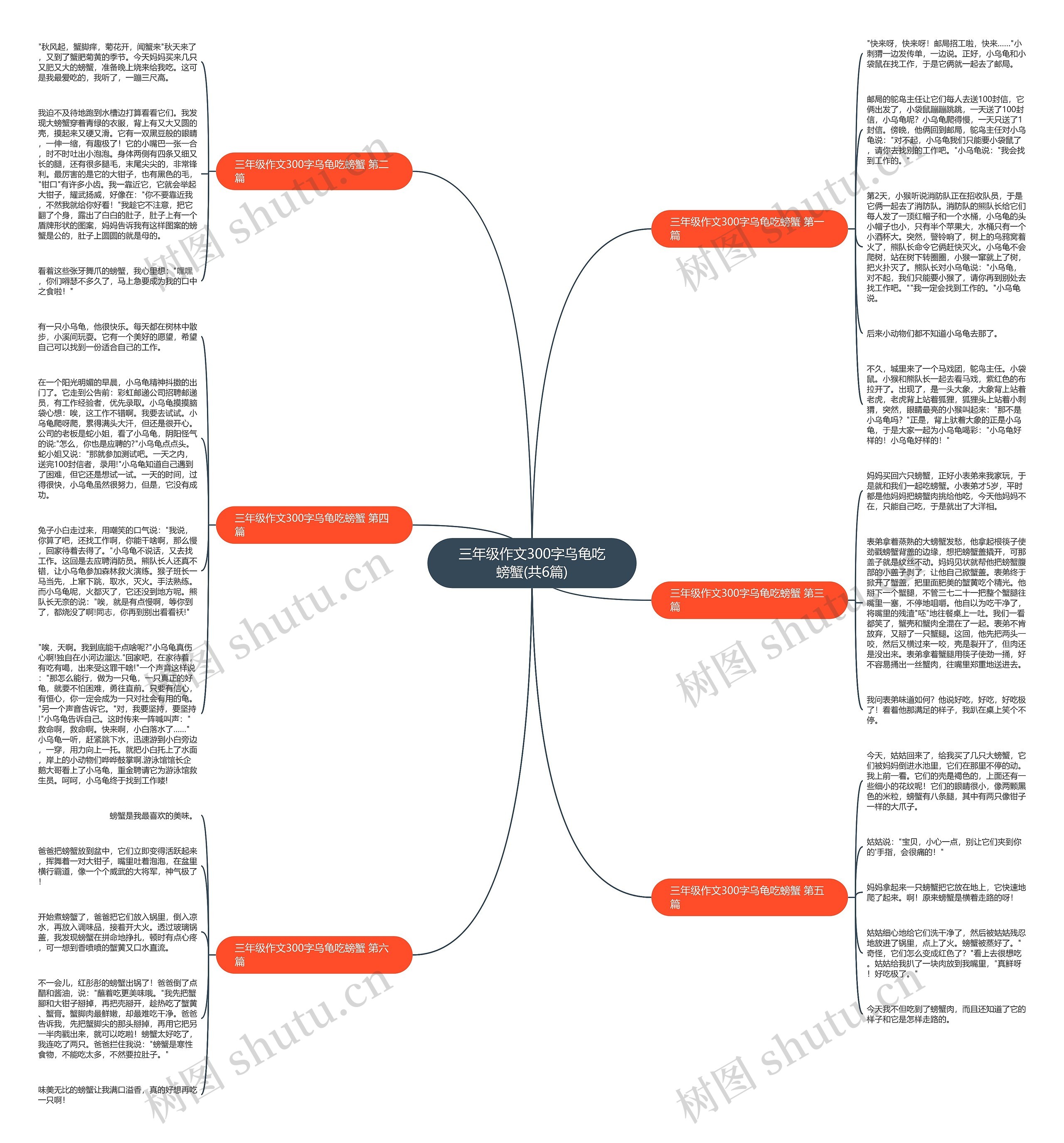 三年级作文300字乌龟吃螃蟹(共6篇)思维导图