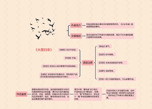 《大雁归来》思维导图