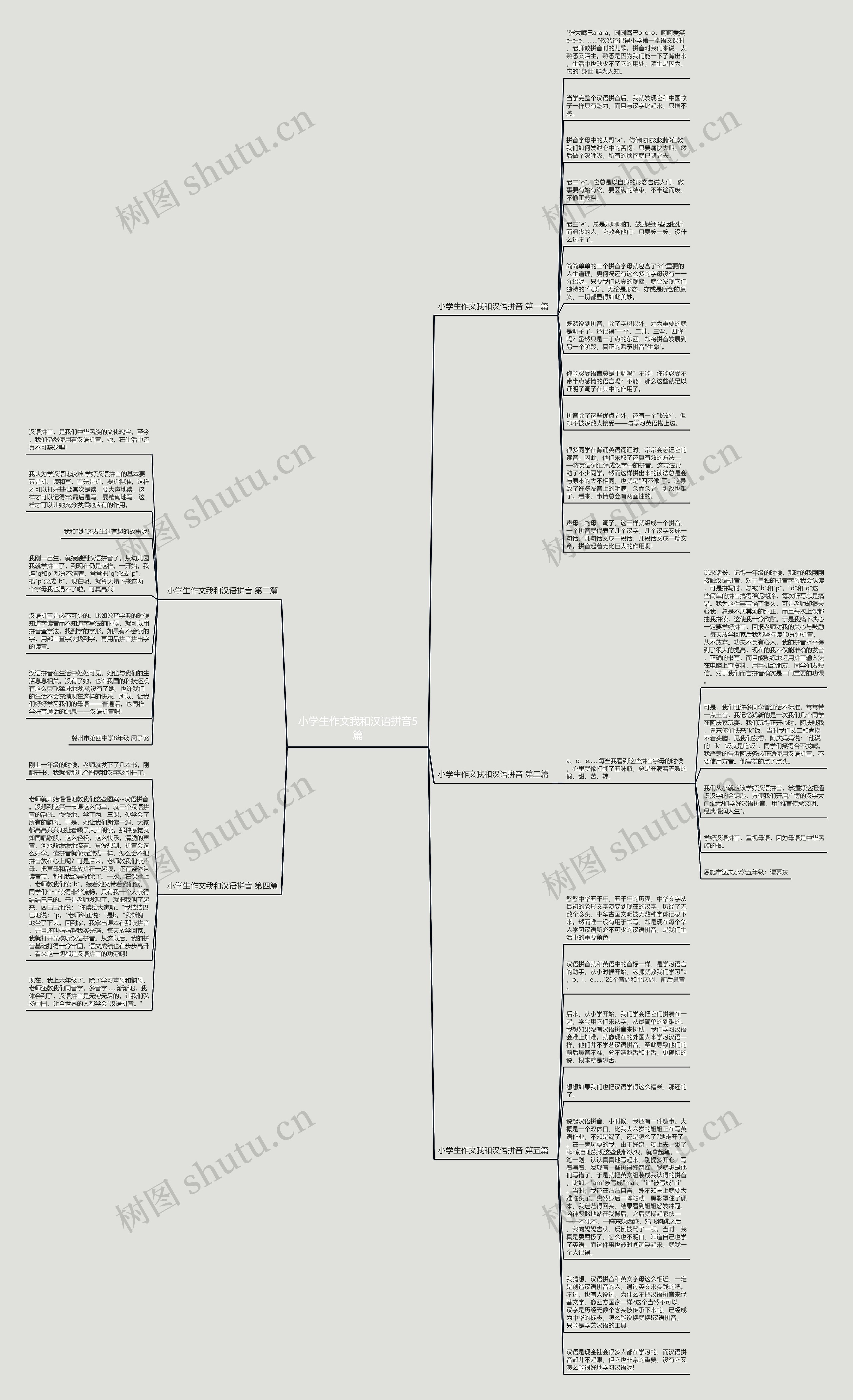 小学生作文我和汉语拼音5篇思维导图