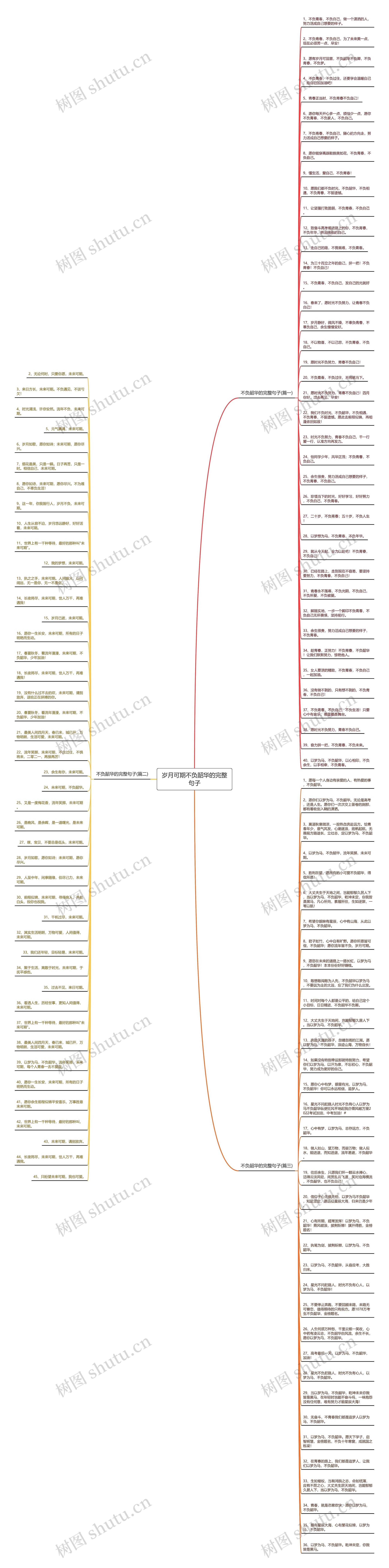 岁月可期不负韶华的完整句子思维导图