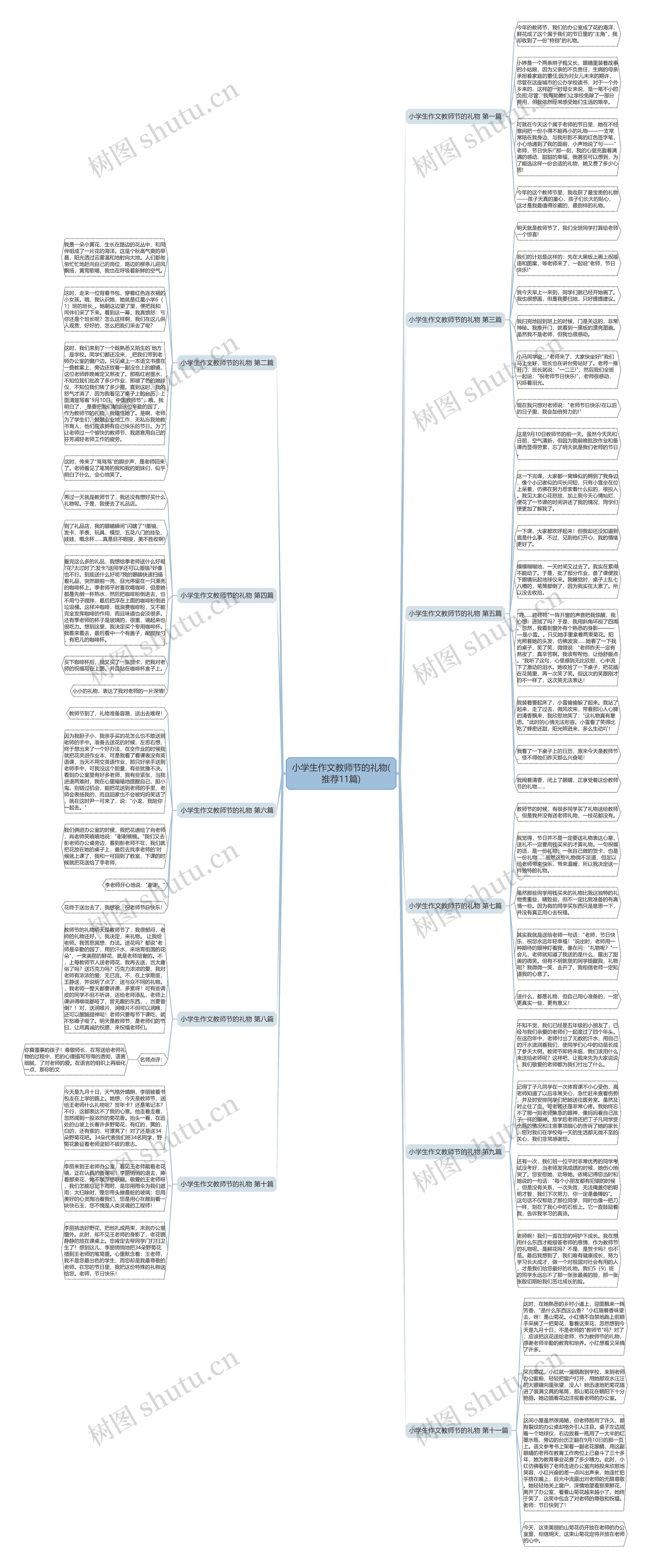 小学生作文教师节的礼物(推荐11篇)思维导图
