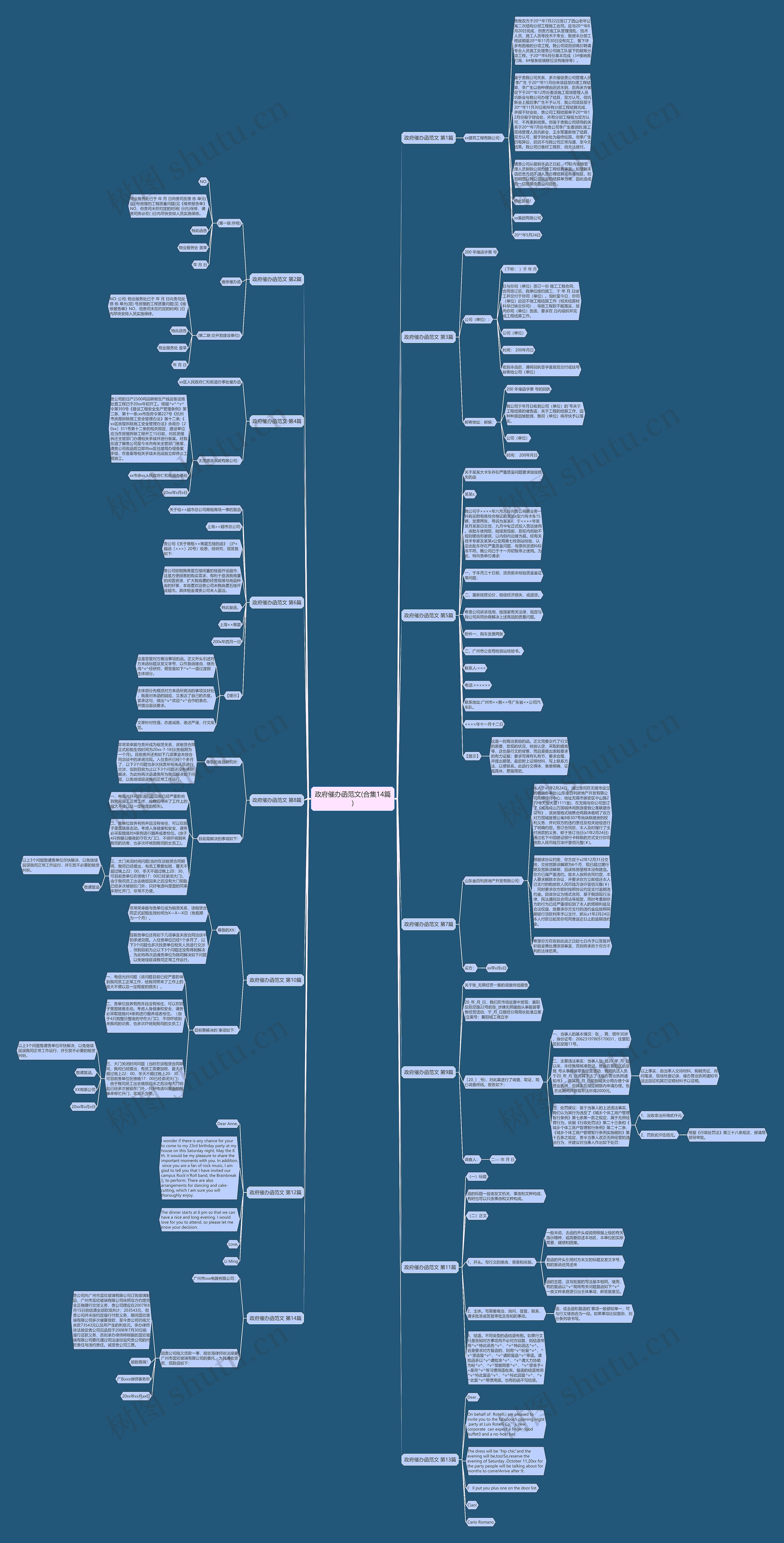 政府催办函范文(合集14篇)思维导图