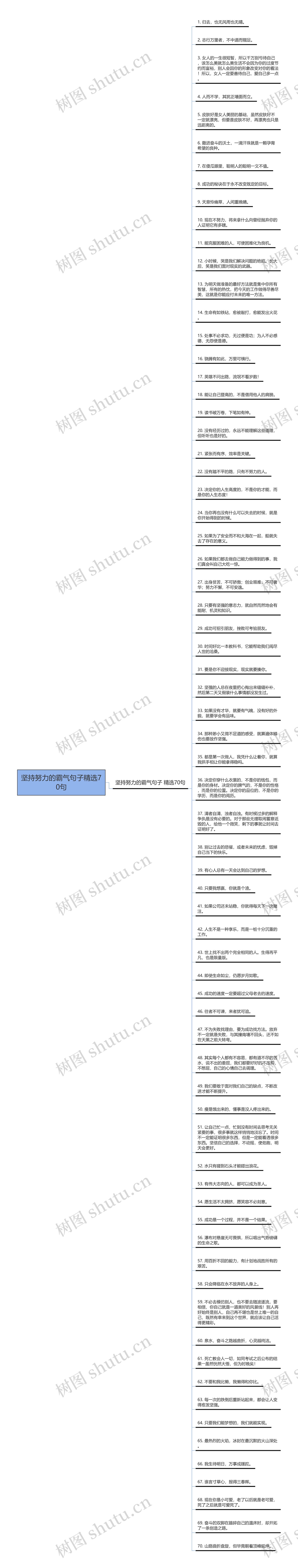 坚持努力的霸气句子精选70句思维导图