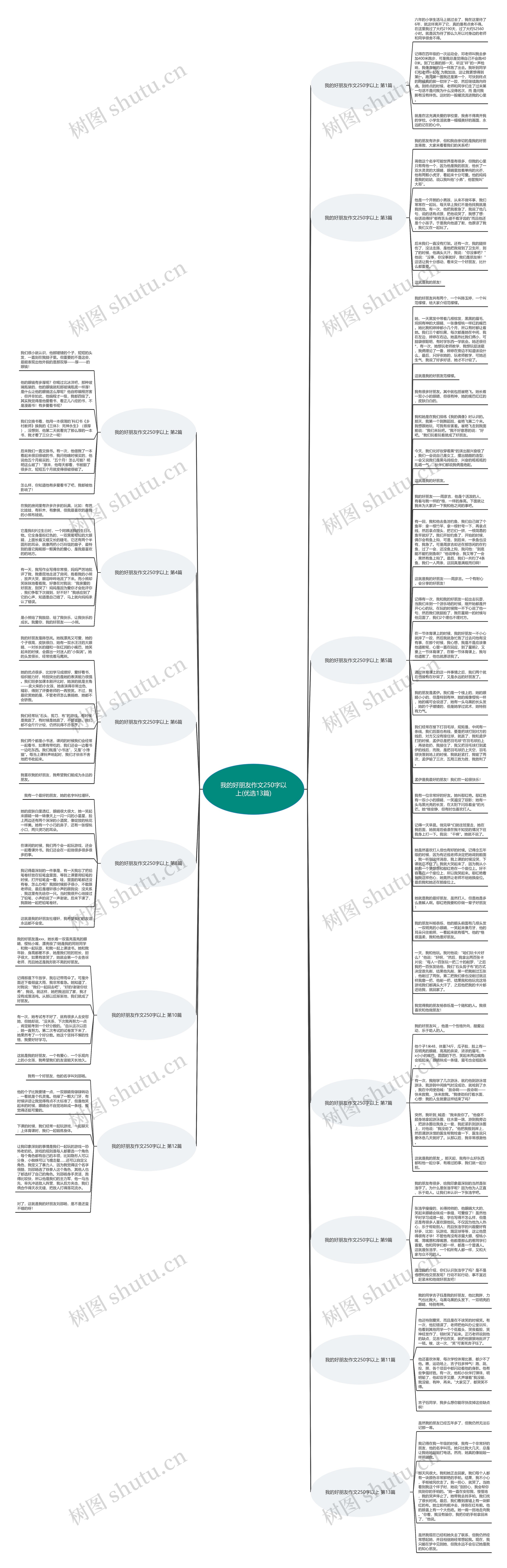 我的好朋友作文250字以上(优选13篇)思维导图