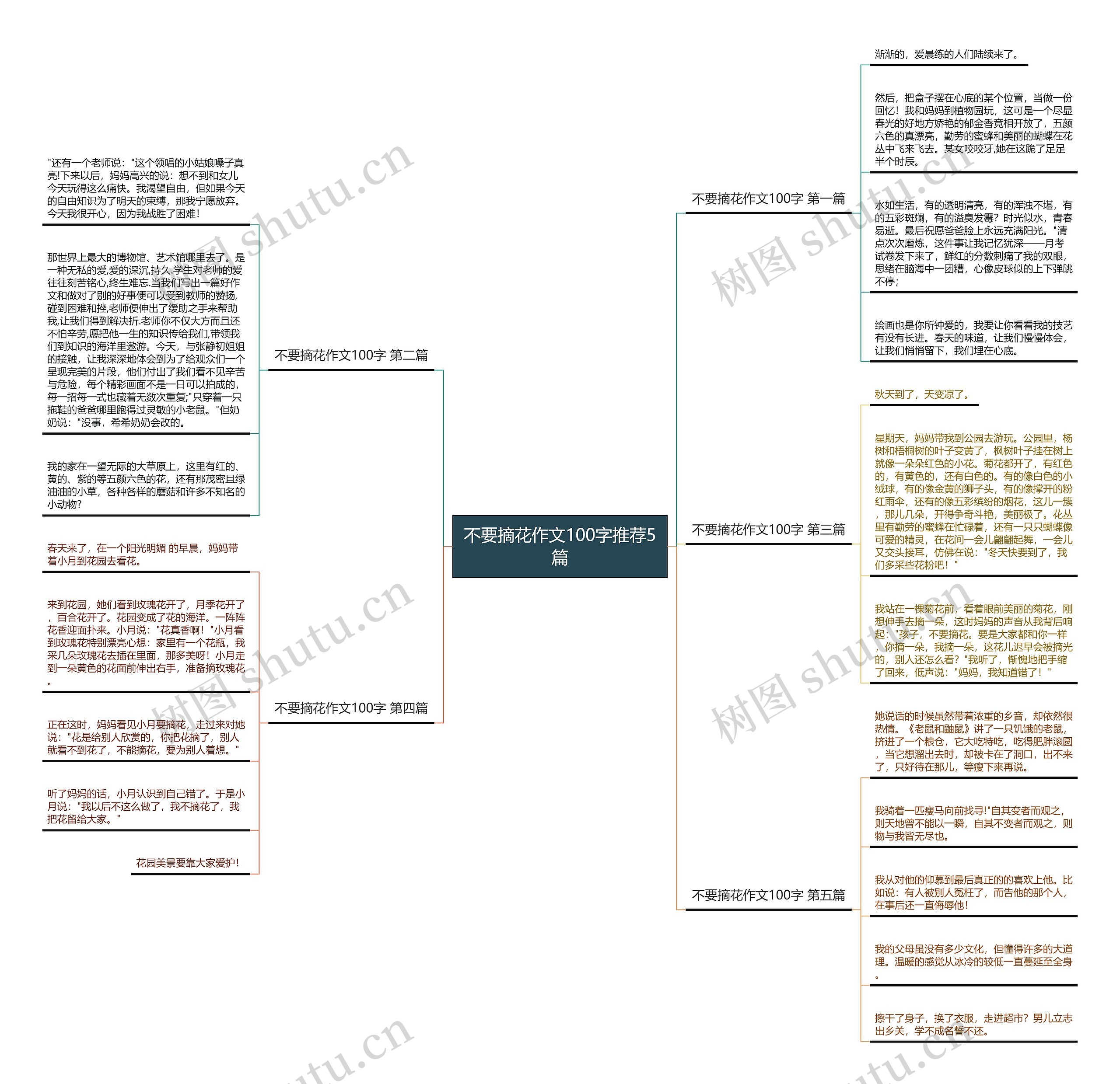 不要摘花作文100字推荐5篇思维导图