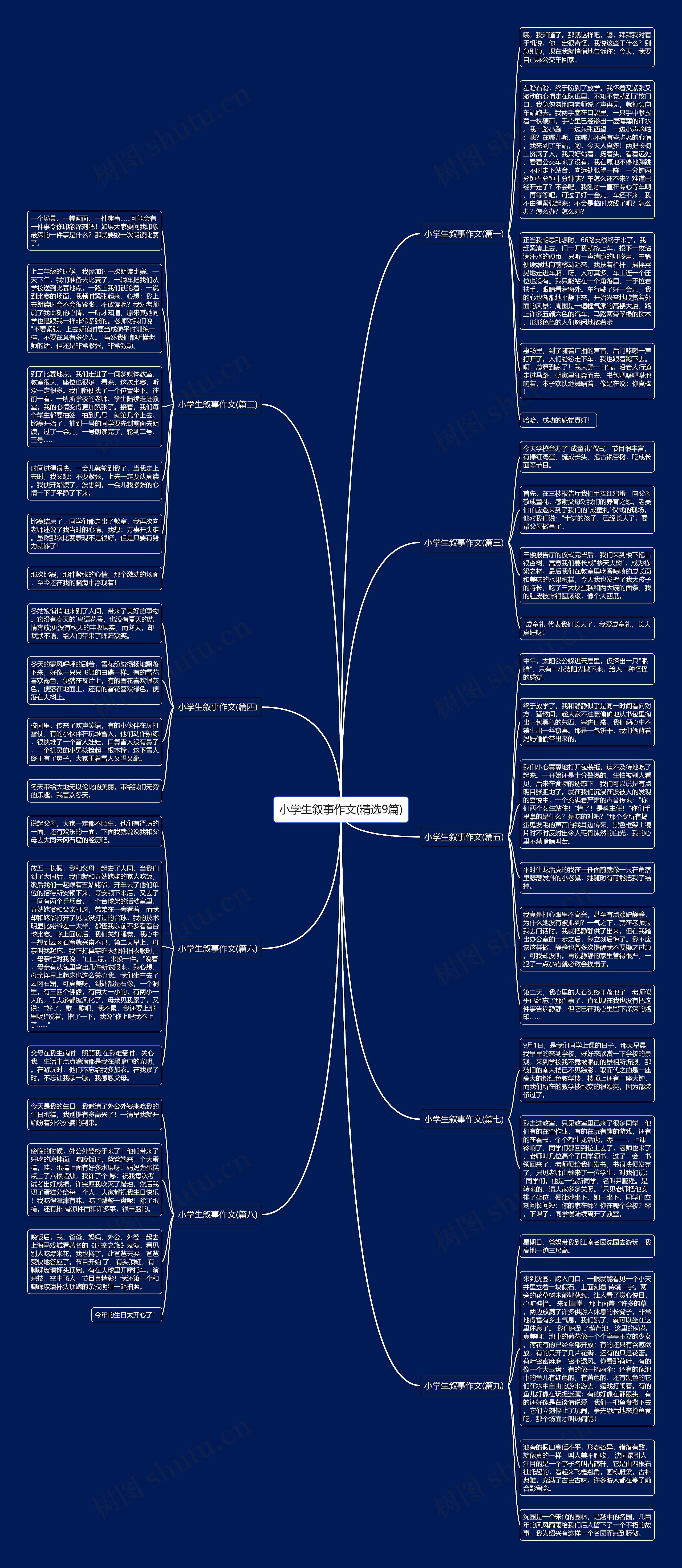 小学生叙事作文(精选9篇)思维导图