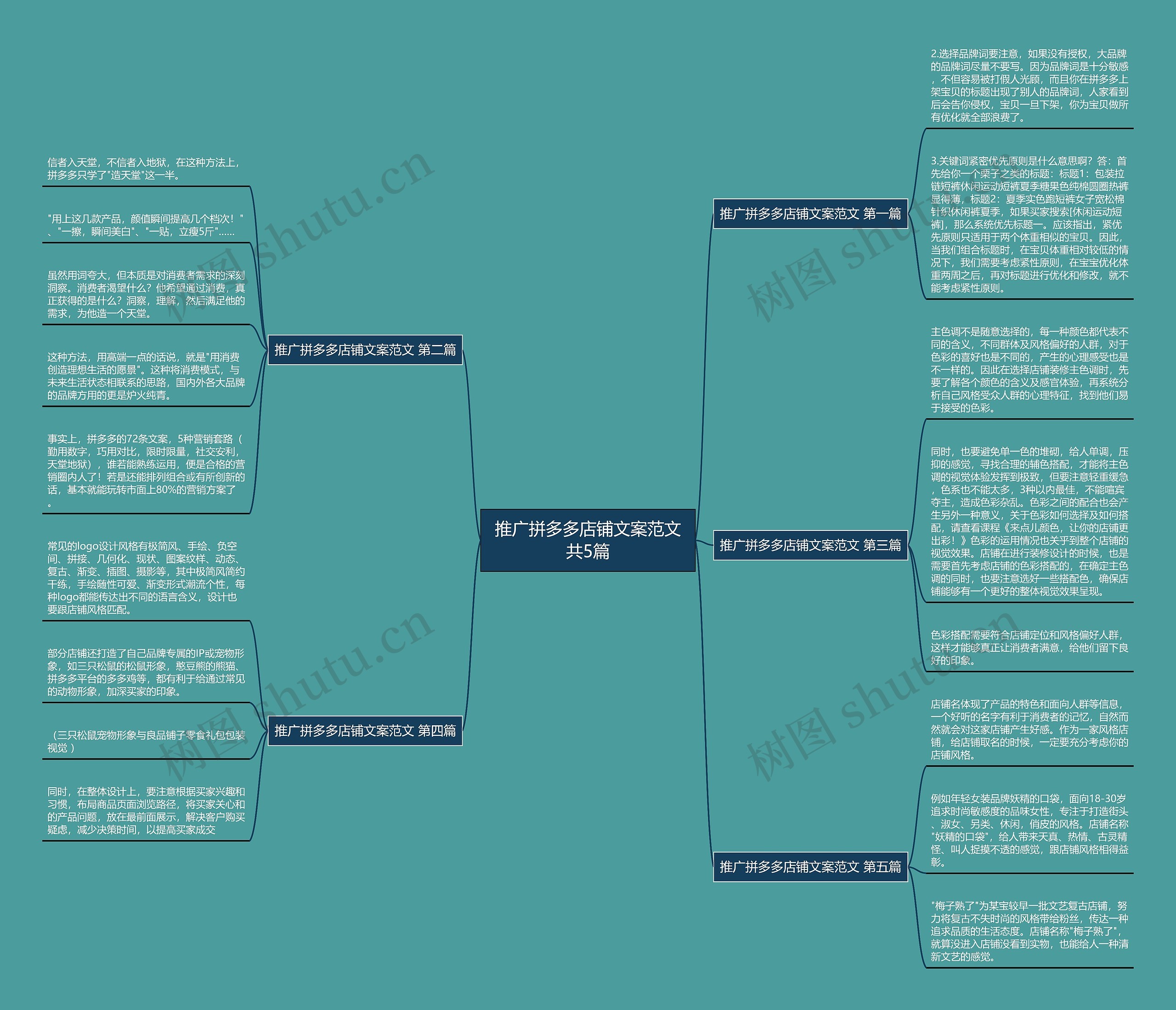 推广拼多多店铺文案范文共5篇思维导图