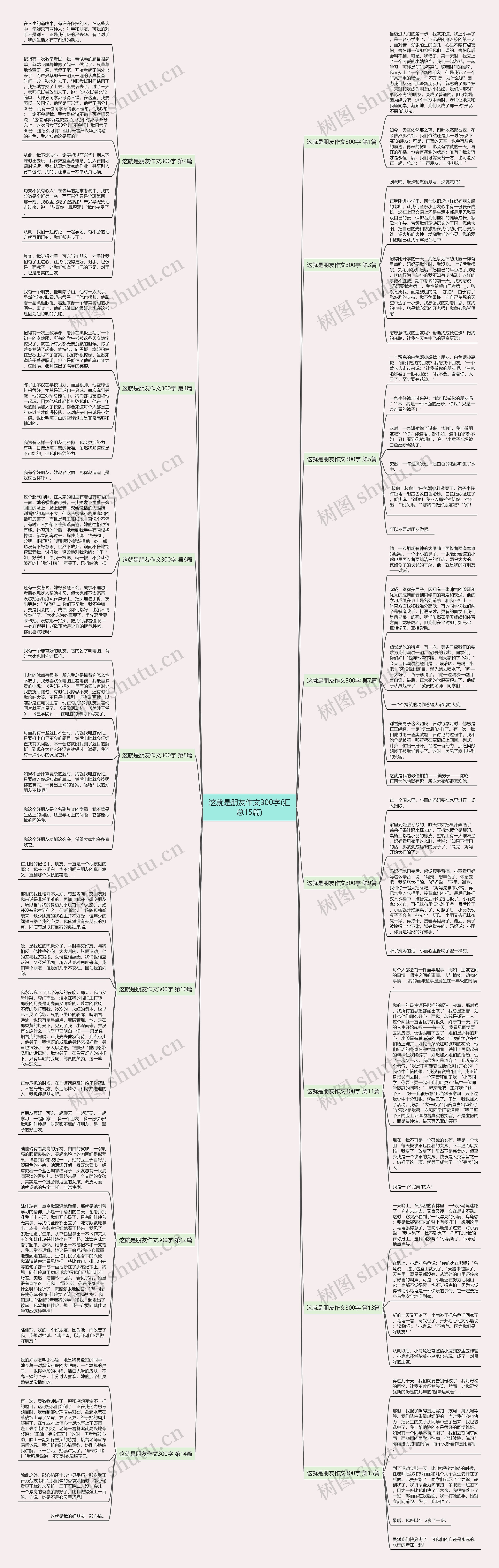 这就是朋友作文300字(汇总15篇)思维导图