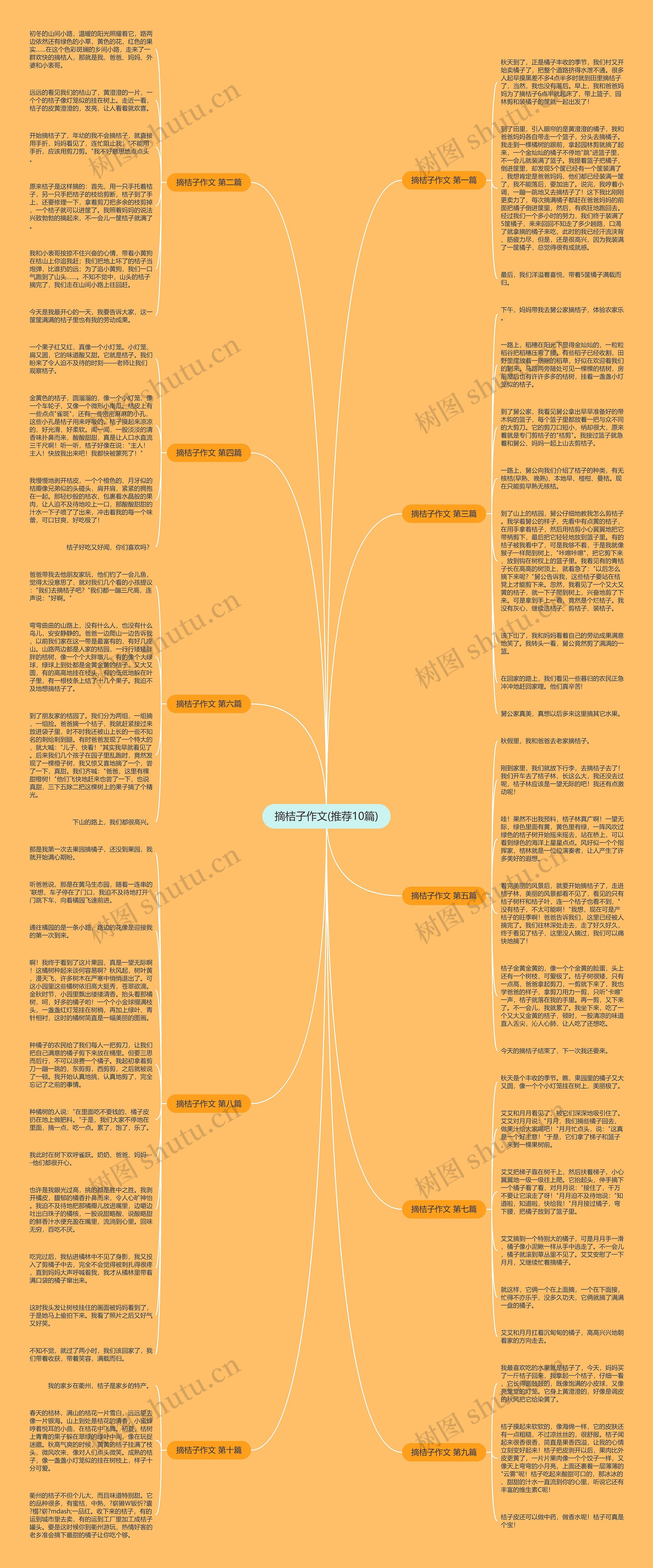 摘桔子作文(推荐10篇)思维导图