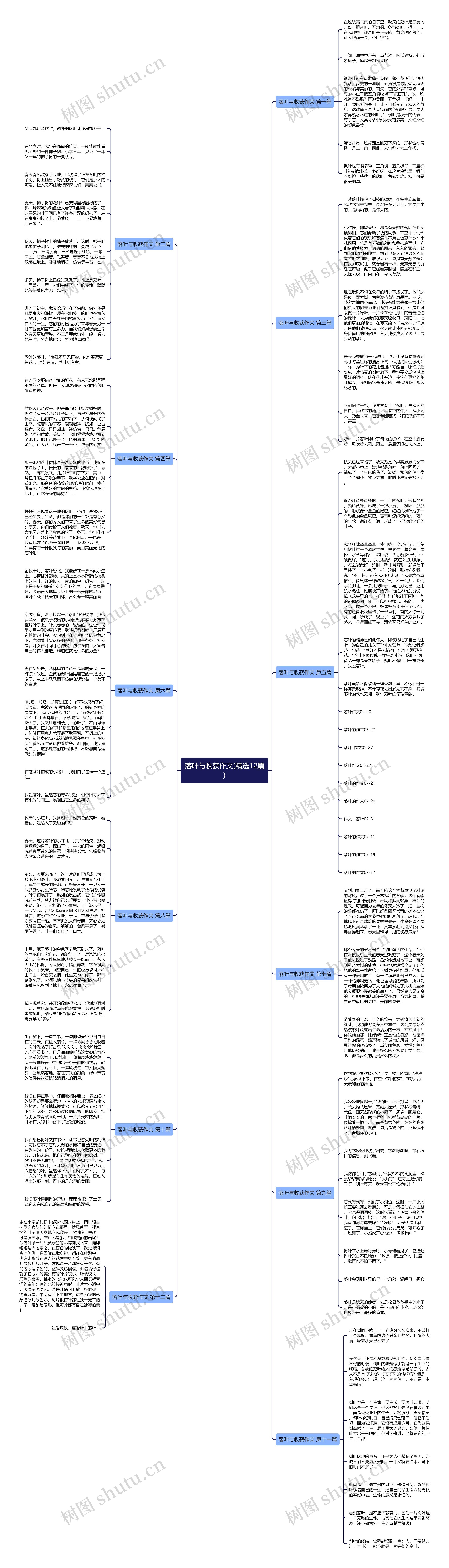 落叶与收获作文(精选12篇)思维导图