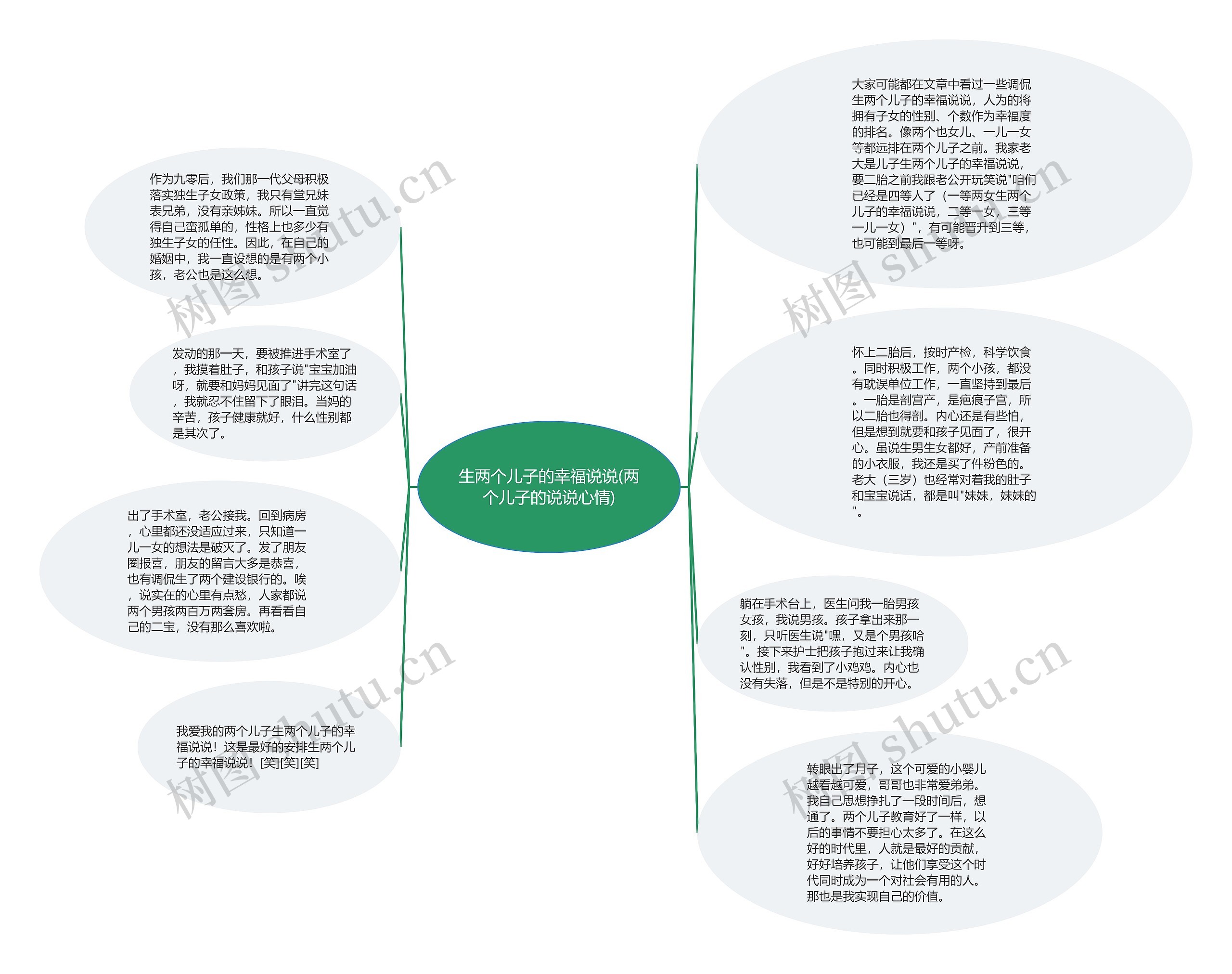 生两个儿子的幸福说说(两个儿子的说说心情)思维导图