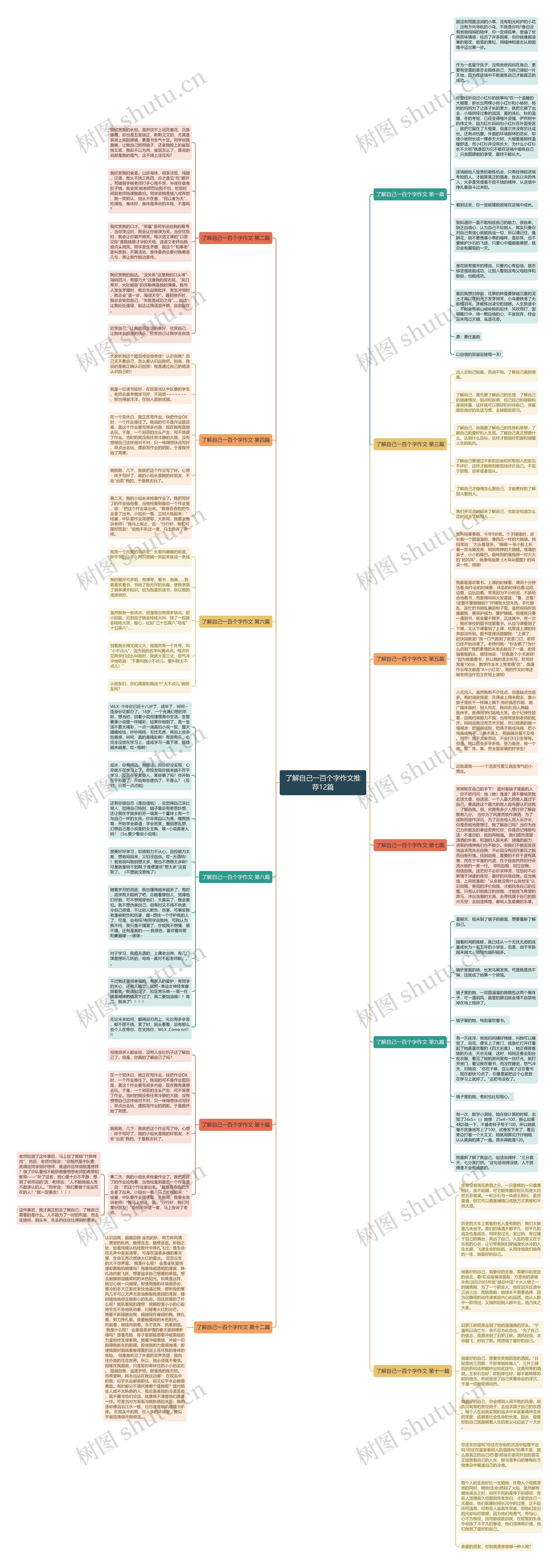 了解自己一百个字作文推荐12篇思维导图