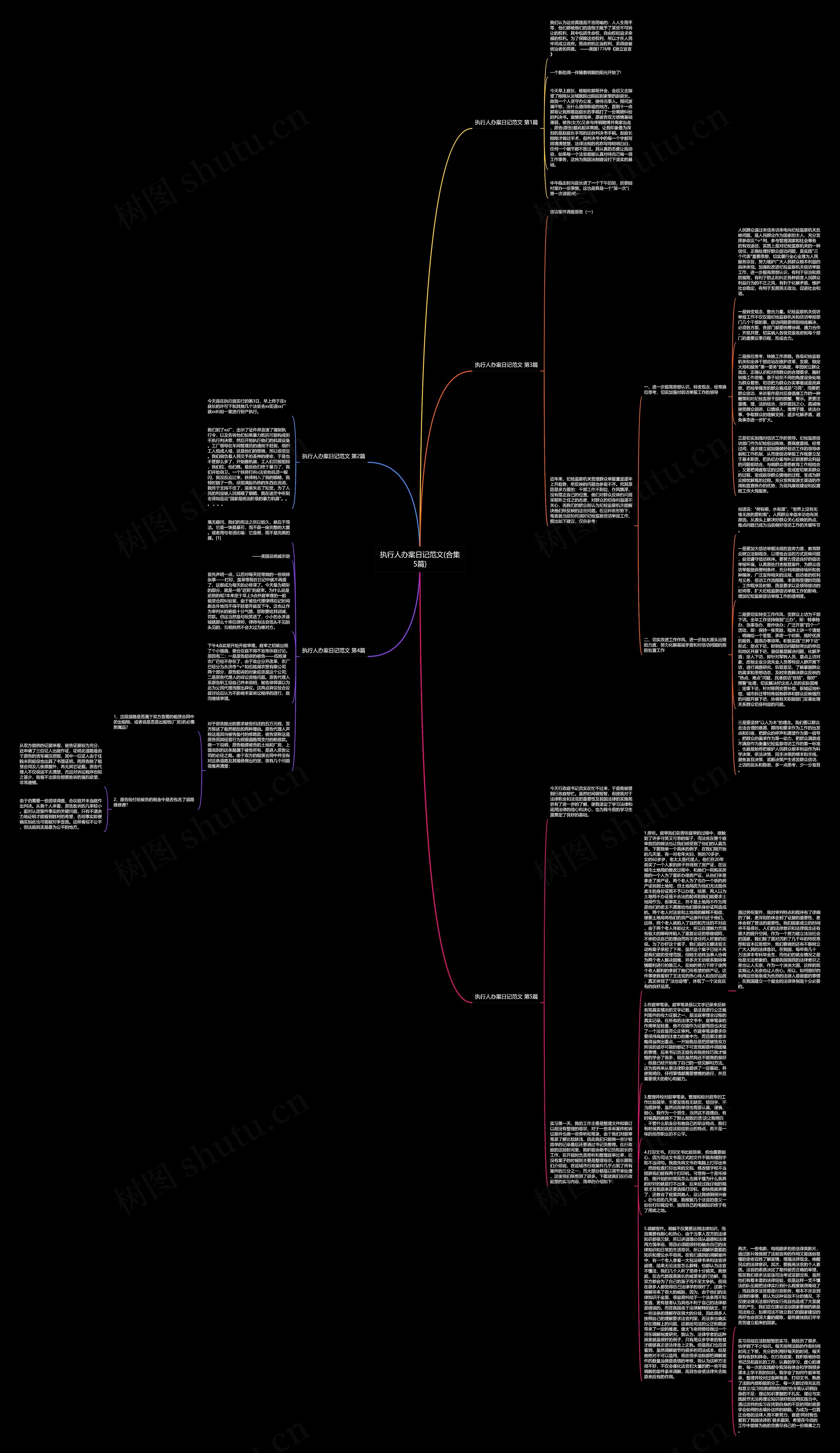执行人办案日记范文(合集5篇)思维导图