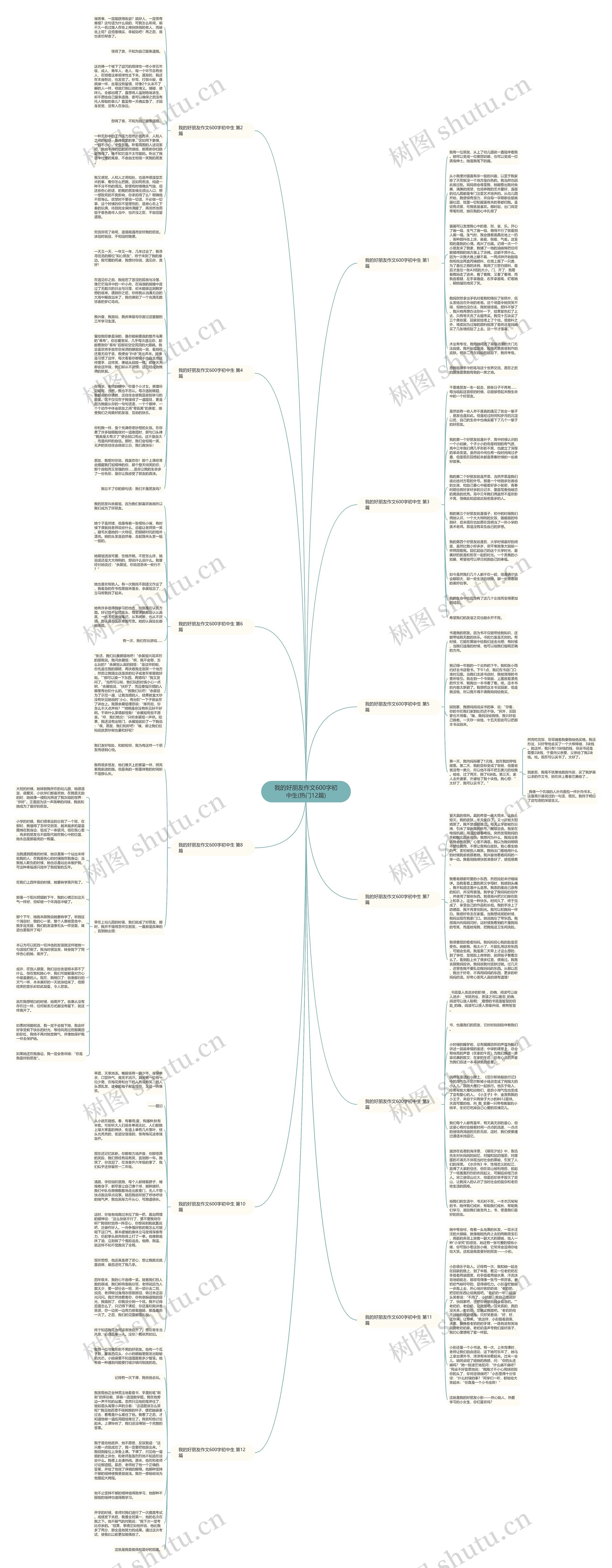 我的好朋友作文600字初中生(热门12篇)思维导图