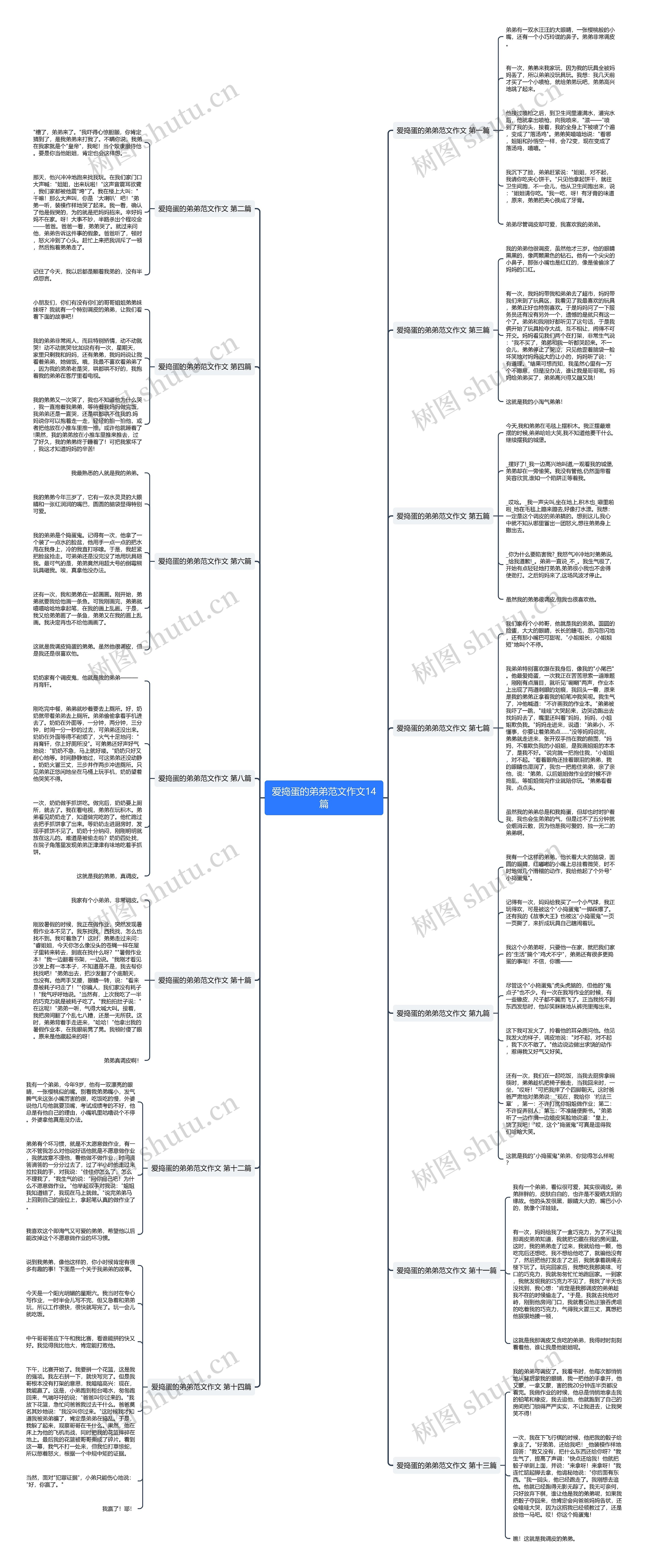 爱捣蛋的弟弟范文作文14篇思维导图