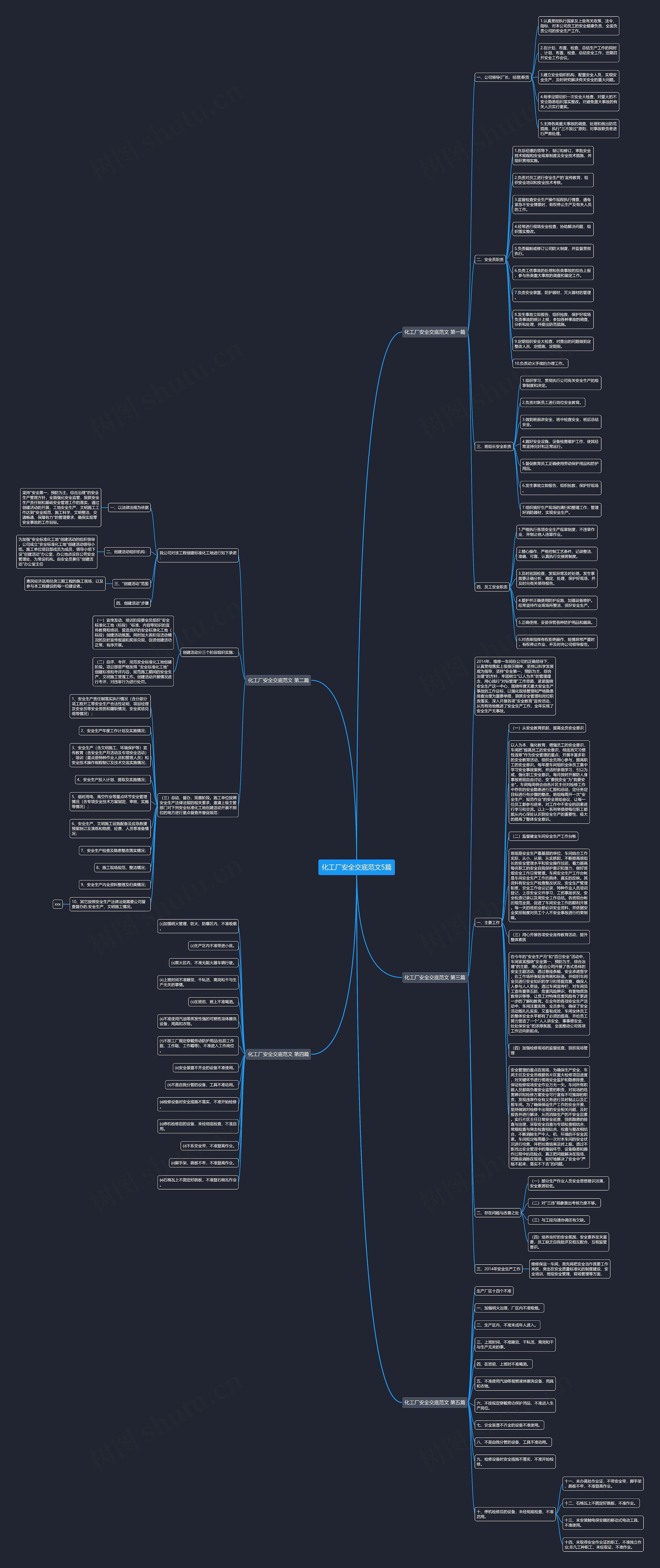 化工厂安全交底范文5篇思维导图