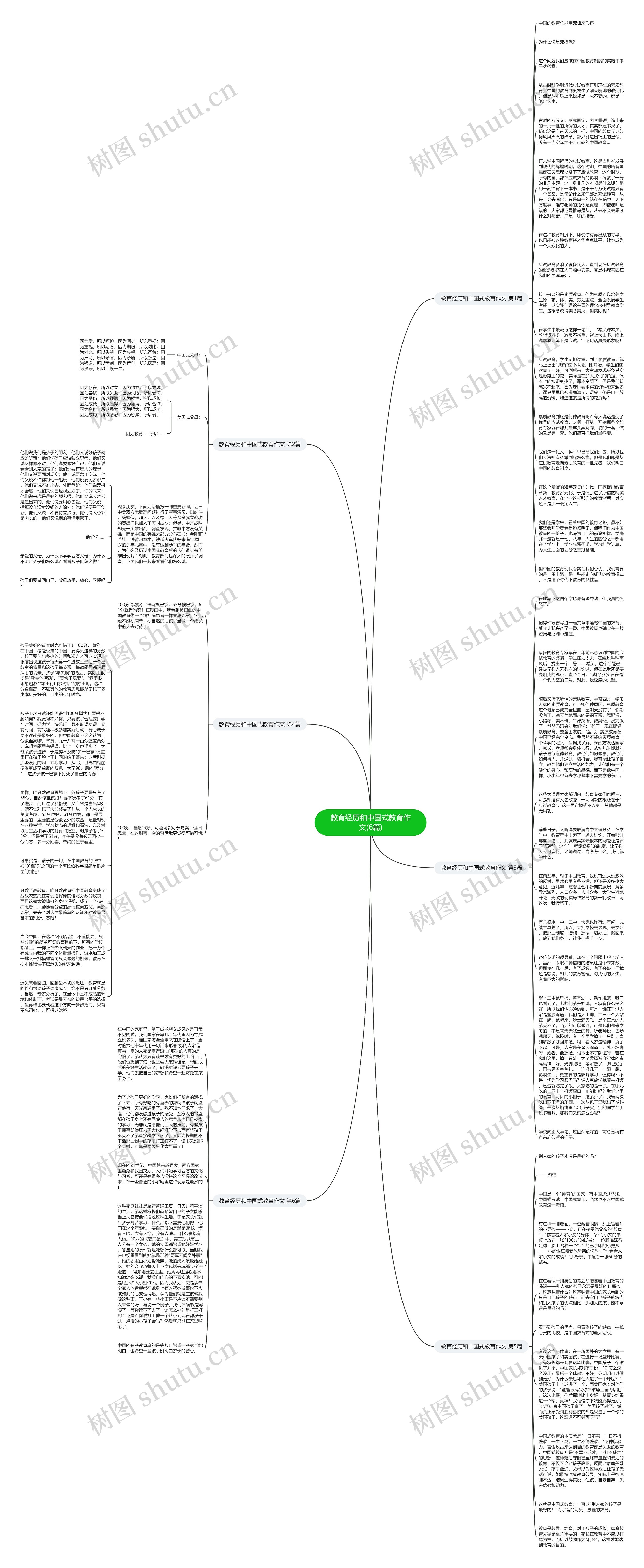 教育经历和中国式教育作文(6篇)思维导图