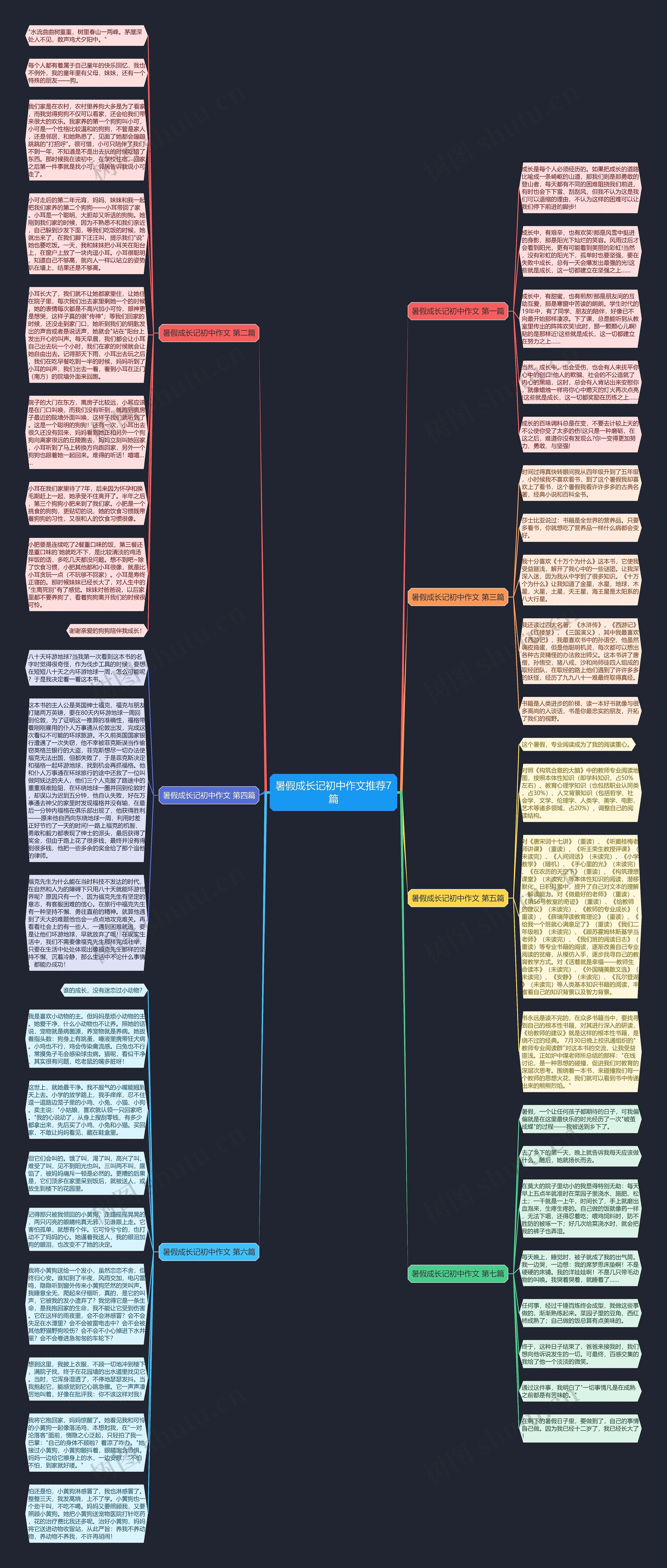 暑假成长记初中作文推荐7篇思维导图