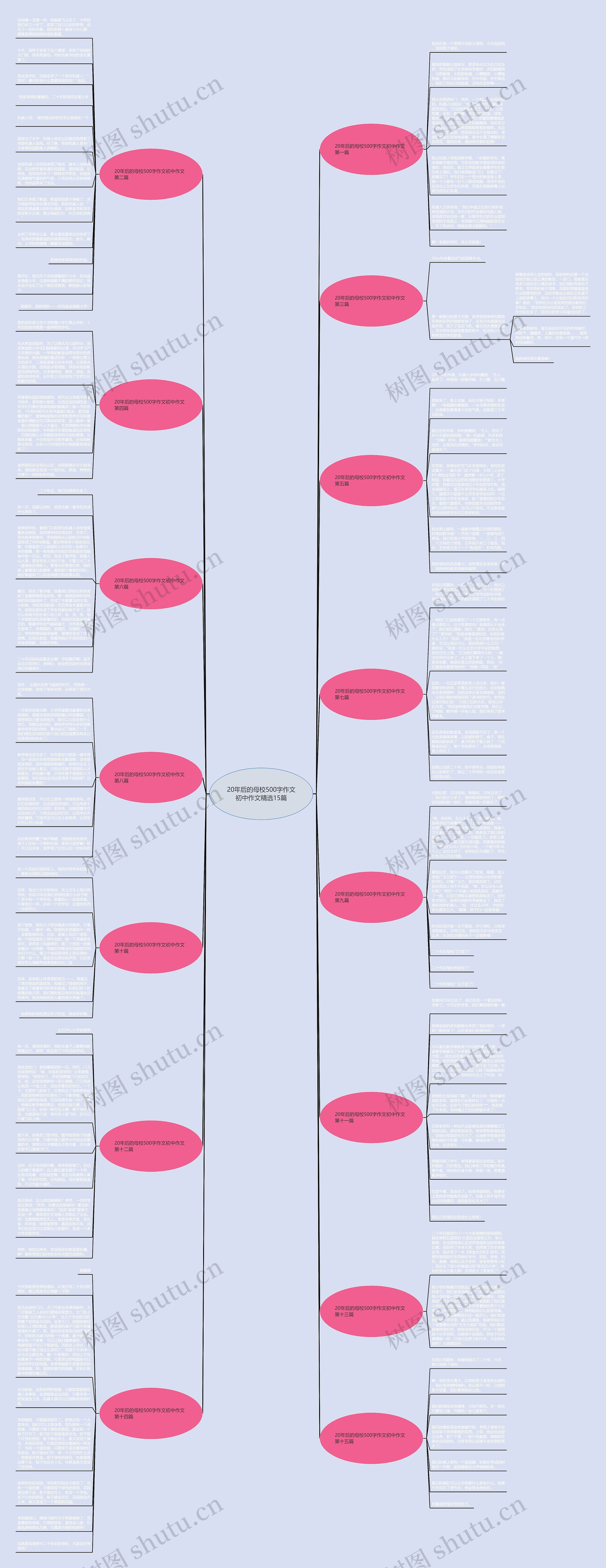 20年后的母校500字作文初中作文精选15篇思维导图