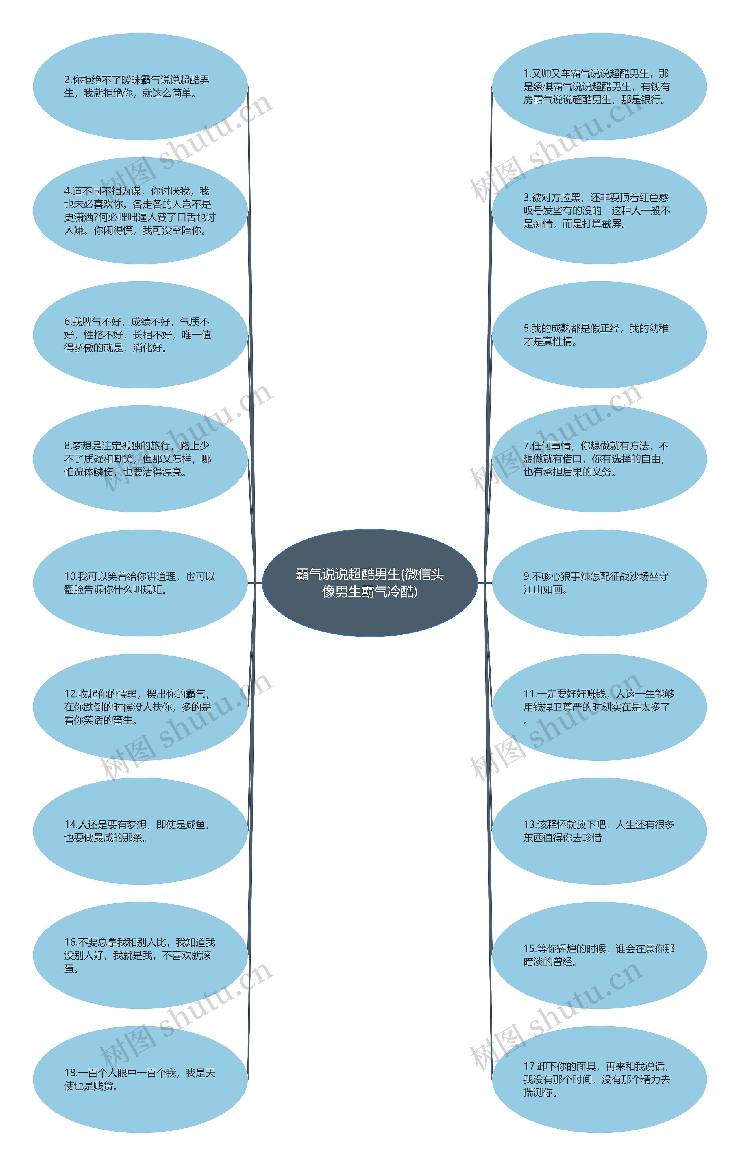 霸气说说超酷男生(微信头像男生霸气冷酷)思维导图