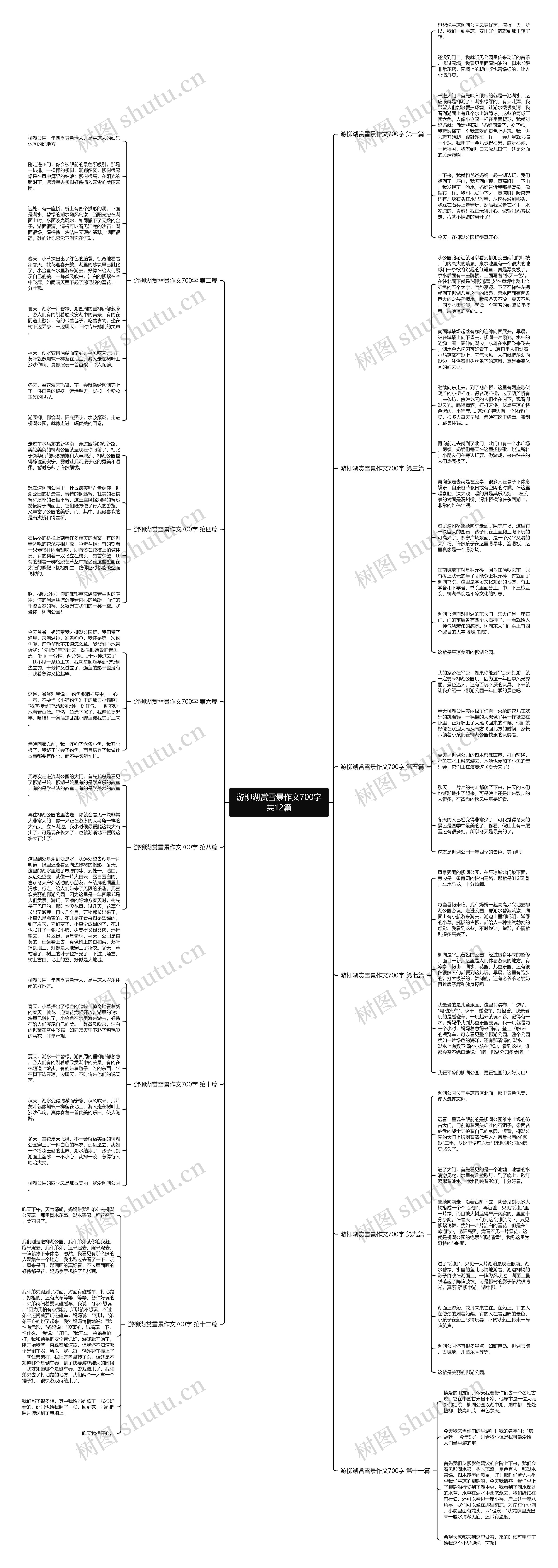 游柳湖赏雪景作文700字共12篇思维导图