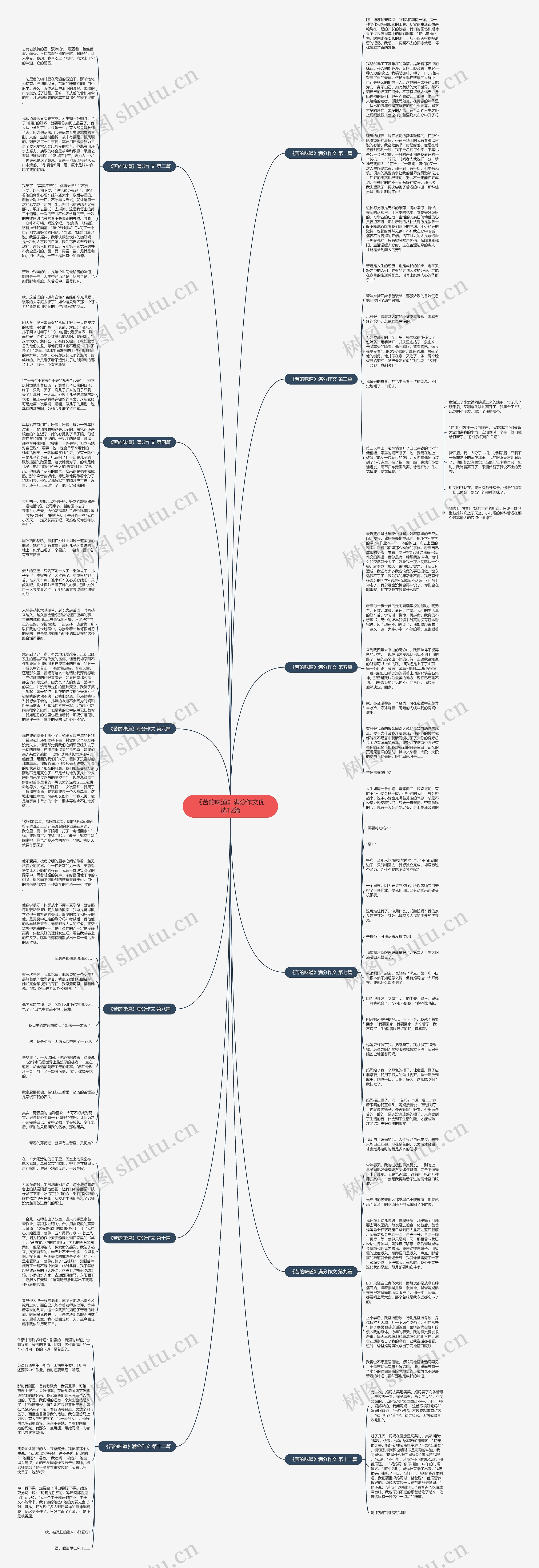 《苦的味道》满分作文优选12篇思维导图