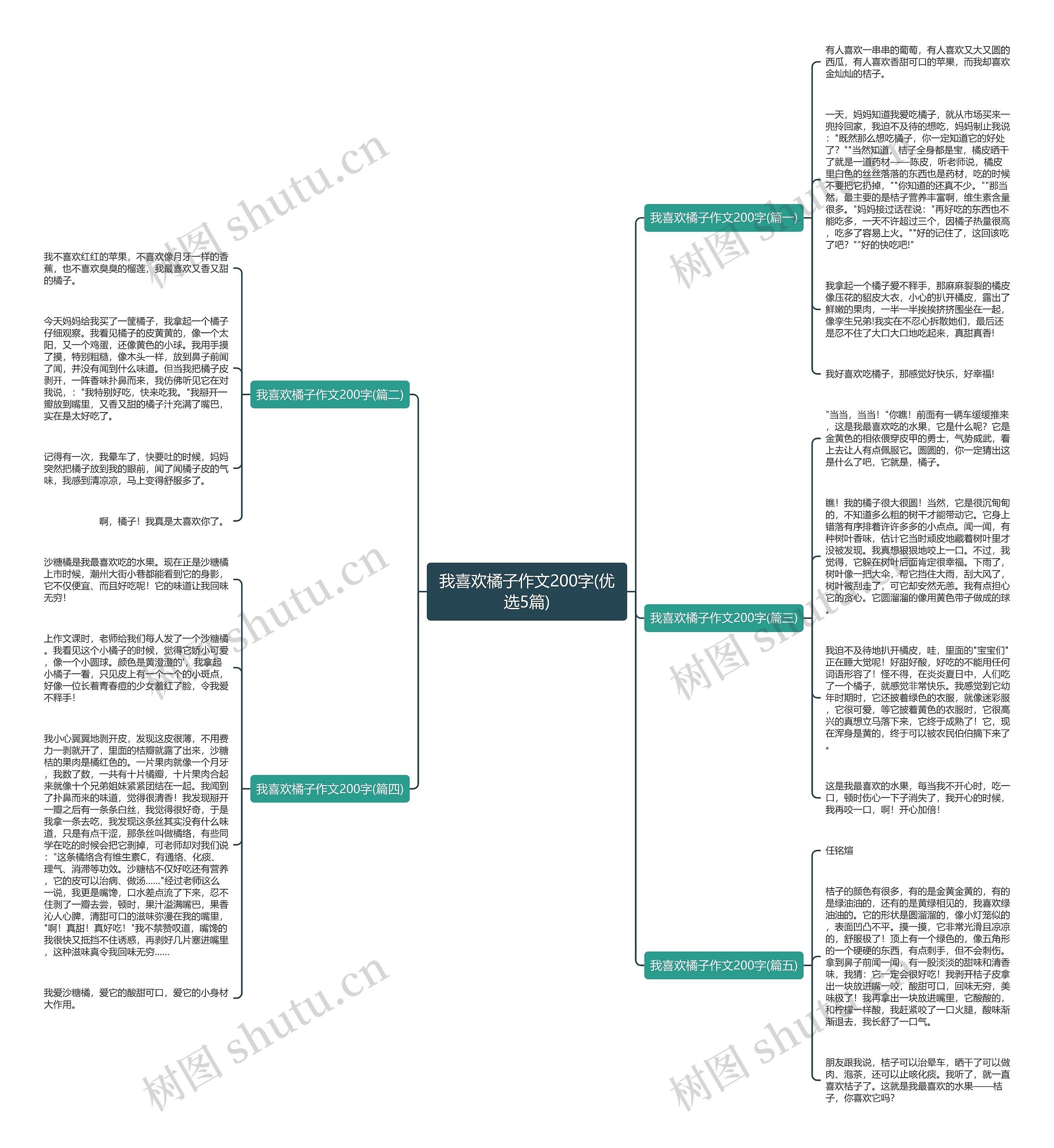 我喜欢橘子作文200字(优选5篇)思维导图