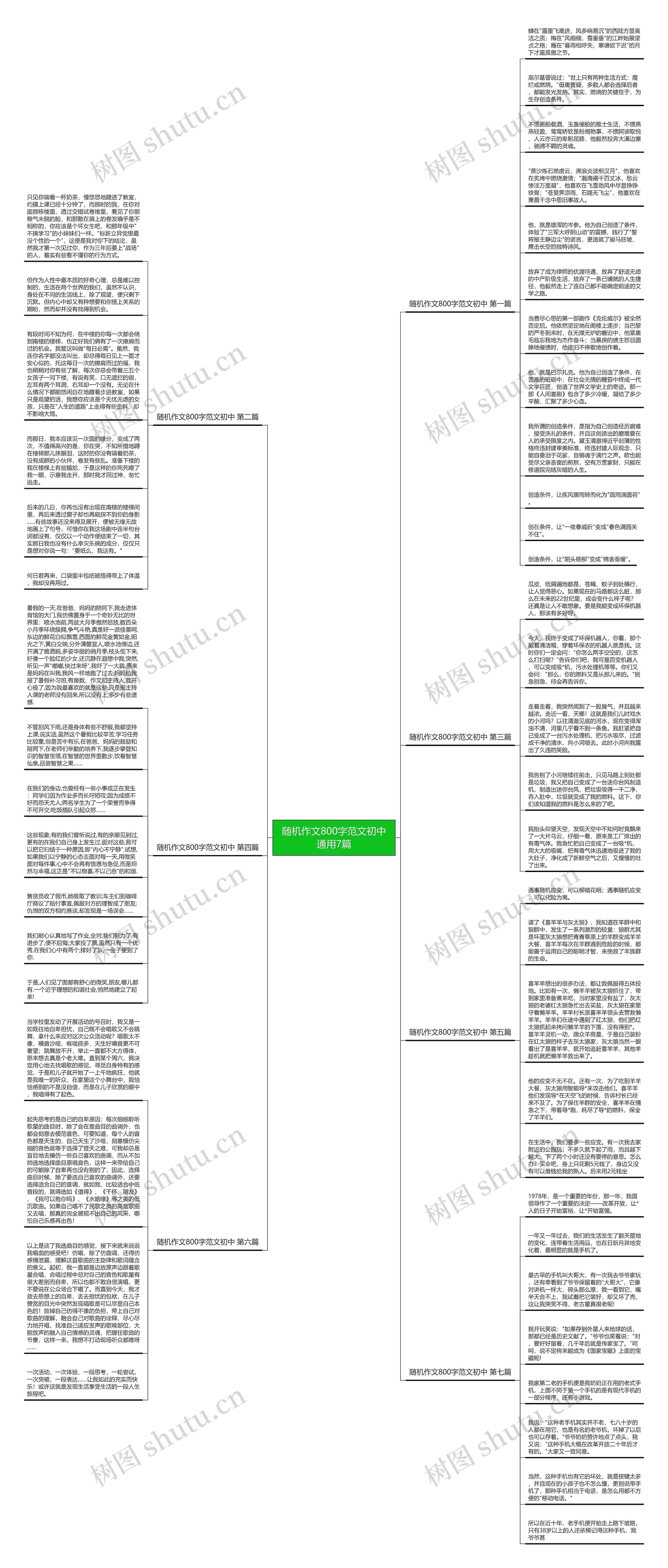 随机作文800字范文初中通用7篇思维导图